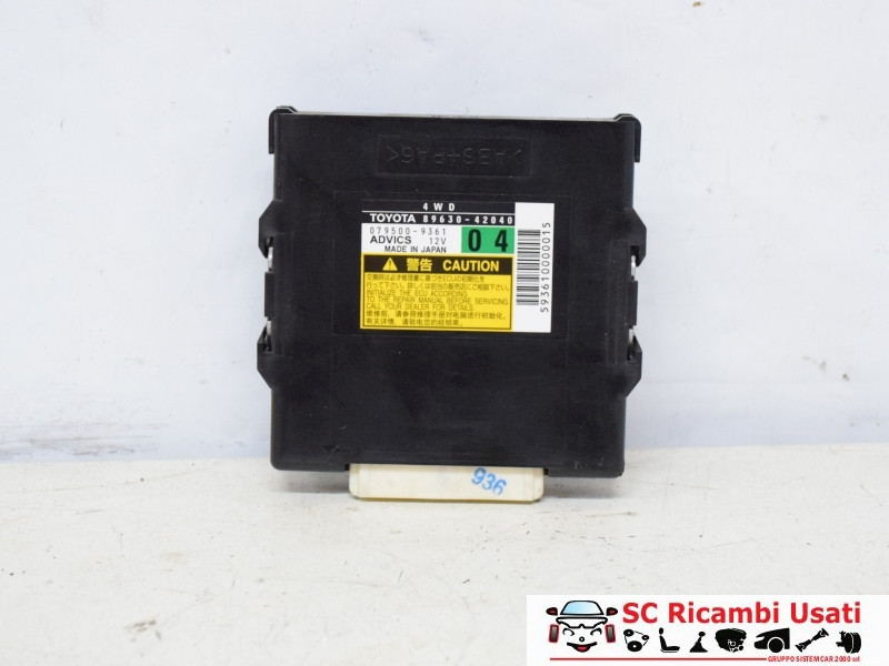 8963042040 CENTRALINA TRAZIONE TOYOTA Rav4 5° Serie diesel