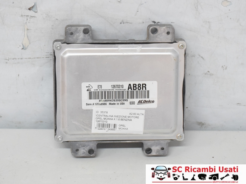 Centralina Motore Opel Mokka X 1.6 Benzina 12670310 Centralina Motore Opel Mokka X 1.6 Benzina 12670310