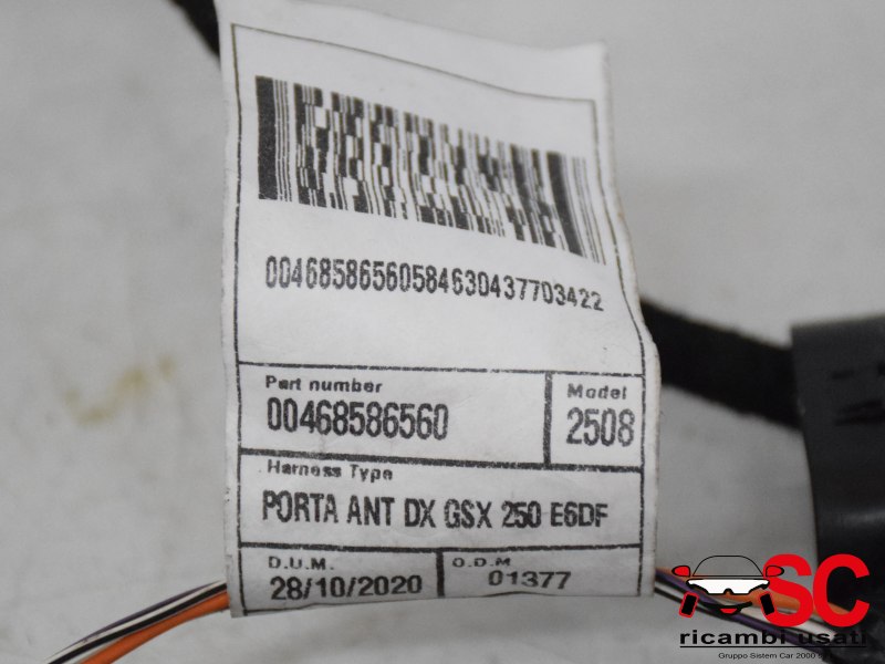 Cablaggio Porta Anteriore Destra Fiat Ducato 46858656 Cablaggio Porta Anteriore Destra Fiat Ducato 46858656