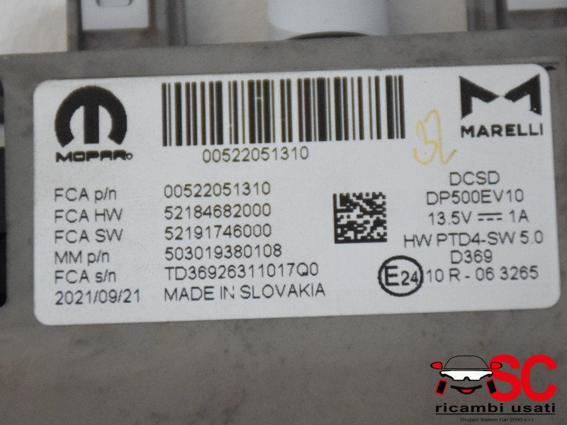 AUTORADIO FIAT 500 Serie Elettrica 52200941 (20>)