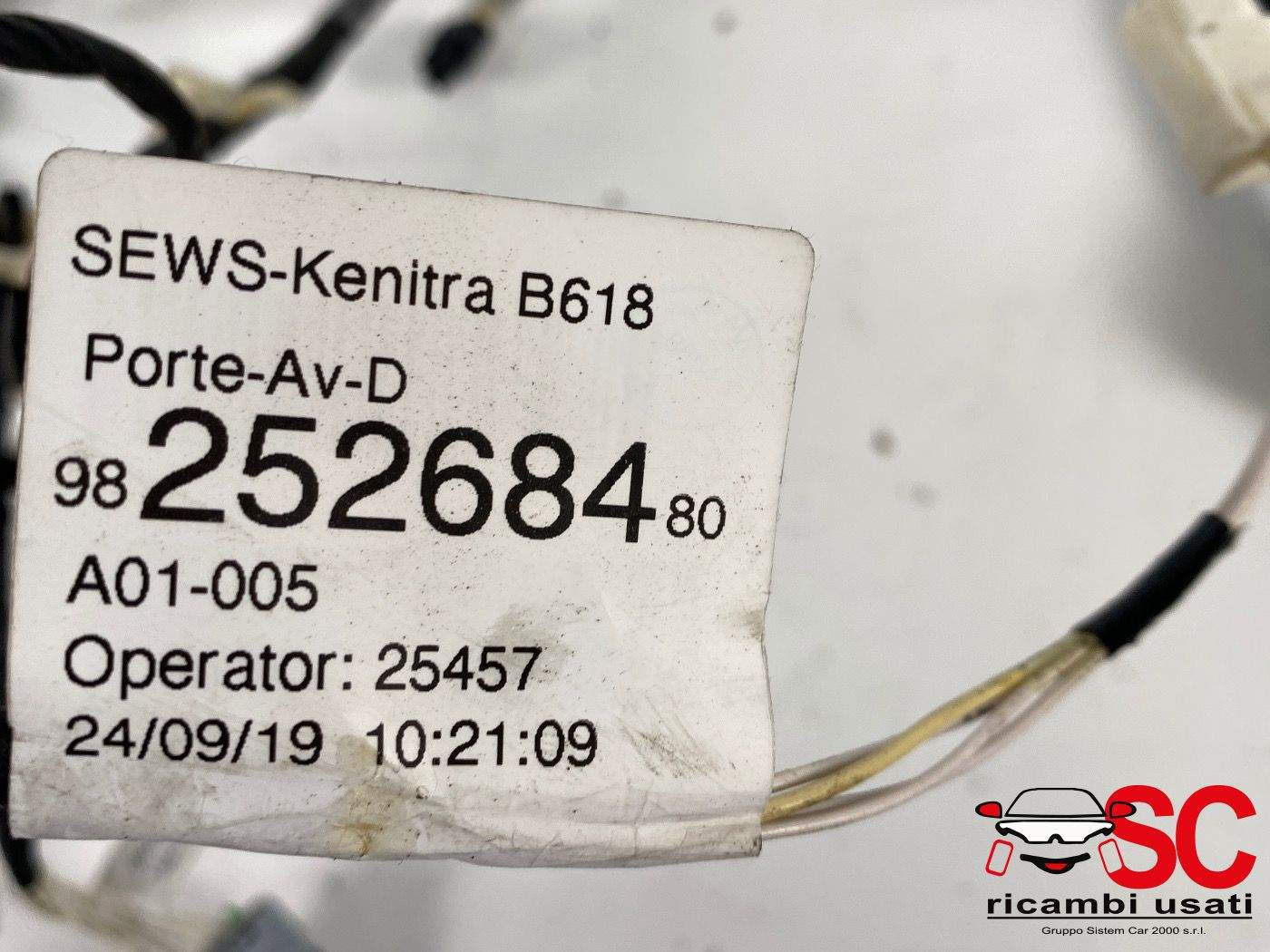 CABLAGGIO PORTA ANTERIORE DESTRA CITROEN C3 Serie 9825268480 (16>)