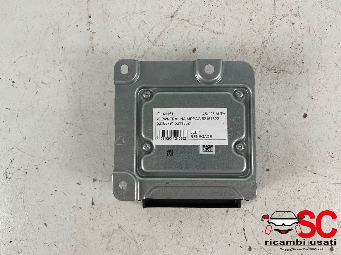 Centralina Airbag Jeep Renegade 1.6 Mjt 52151822 52180791 Centralina Airbag Jeep Renegade 1.6 Mjt 52151822 52180791