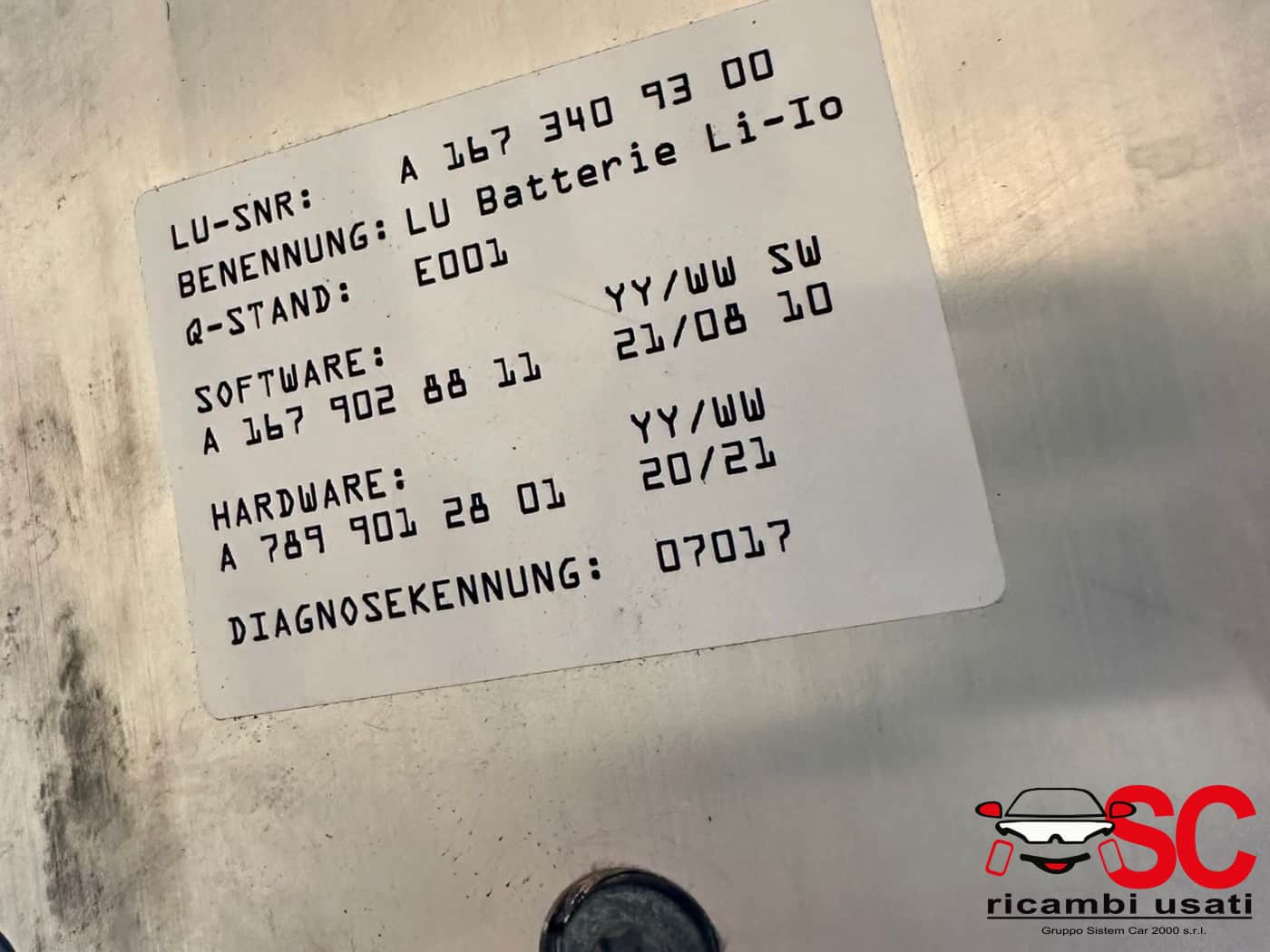 Batteria Di Trazione Mercedes Gle 300 De A7893432813 A1673409300 - W00340 Batteria Di Trazione Mercedes Gle 300 De A7893432813 A1673409300 - W00340
