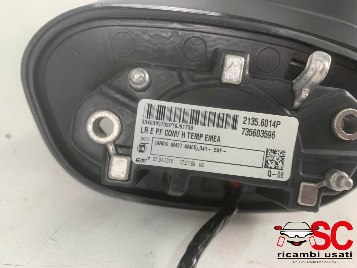 SPECCHIETTO RETROVISORE DESTRO FIAT 500 X Serie 735603596 (15>)