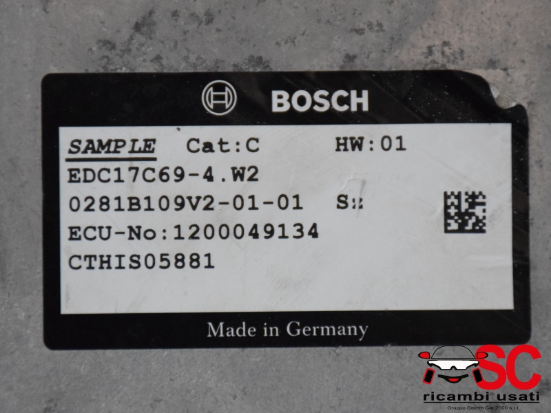 Centralina Motore Fiat Tipo 1.6 Multijet 0281B109V2 Centralina Motore Fiat Tipo 1.6 Multijet 0281B109V2