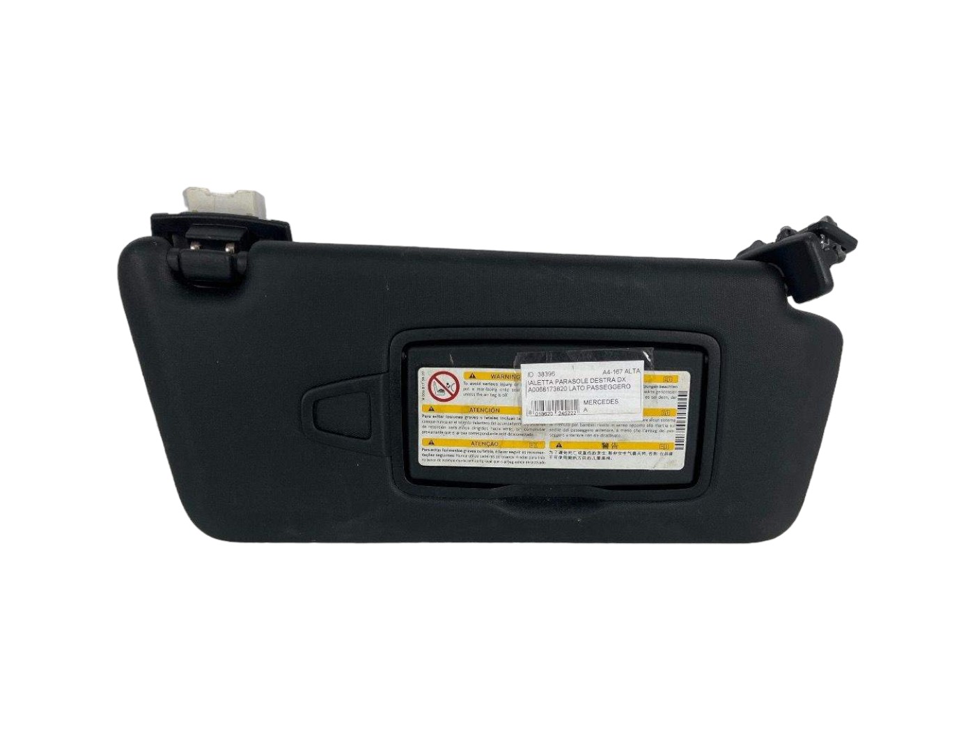 Aletta Parasole Destra Nera Classe A W176 A0068173820 Aletta Parasole Destra Nera Classe A W176 A0068173820