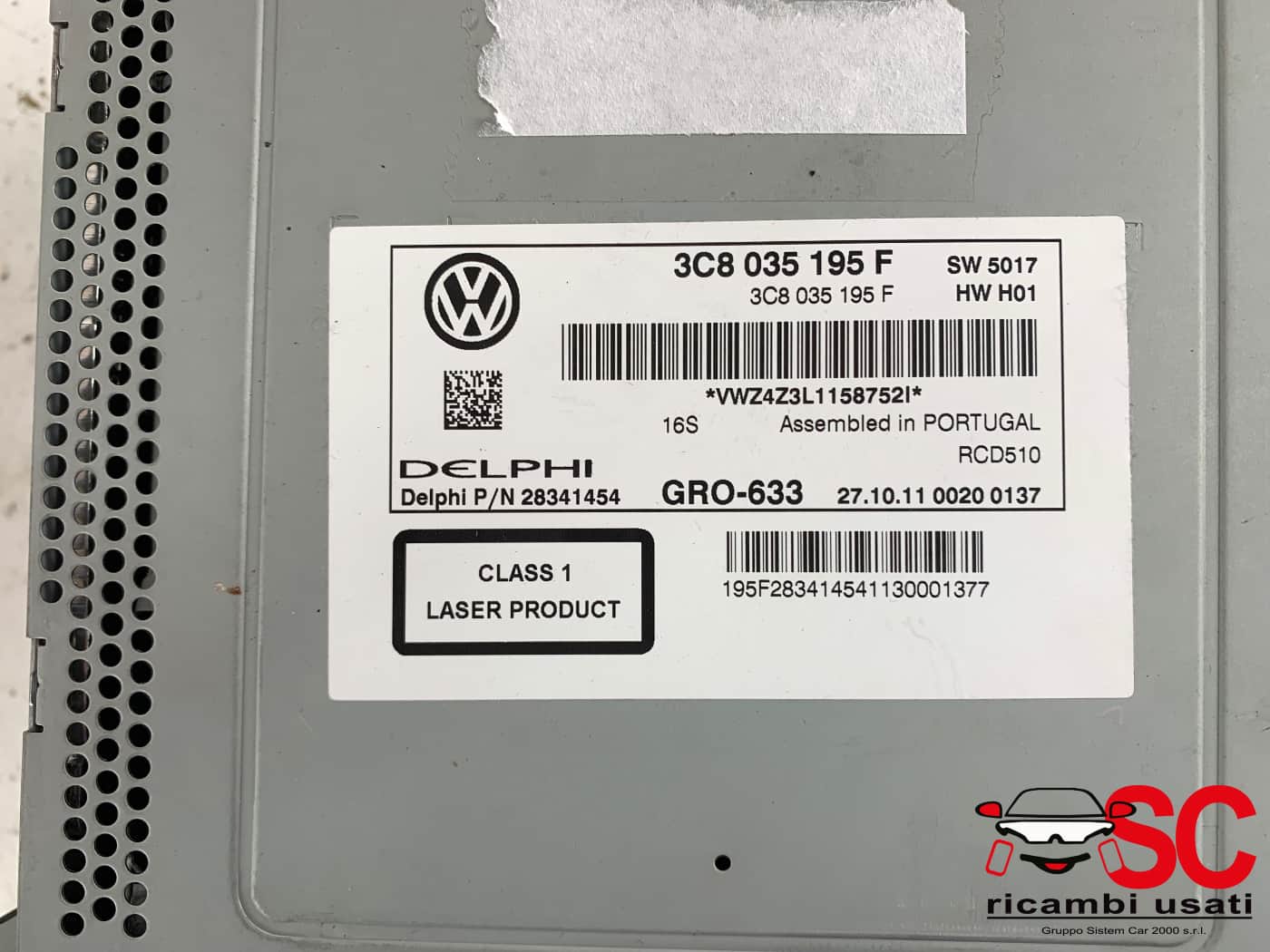 Autoradio Rcd 510 Vw Tiguan 3C8035195F Autoradio Rcd 510 Vw Tiguan 3C8035195F