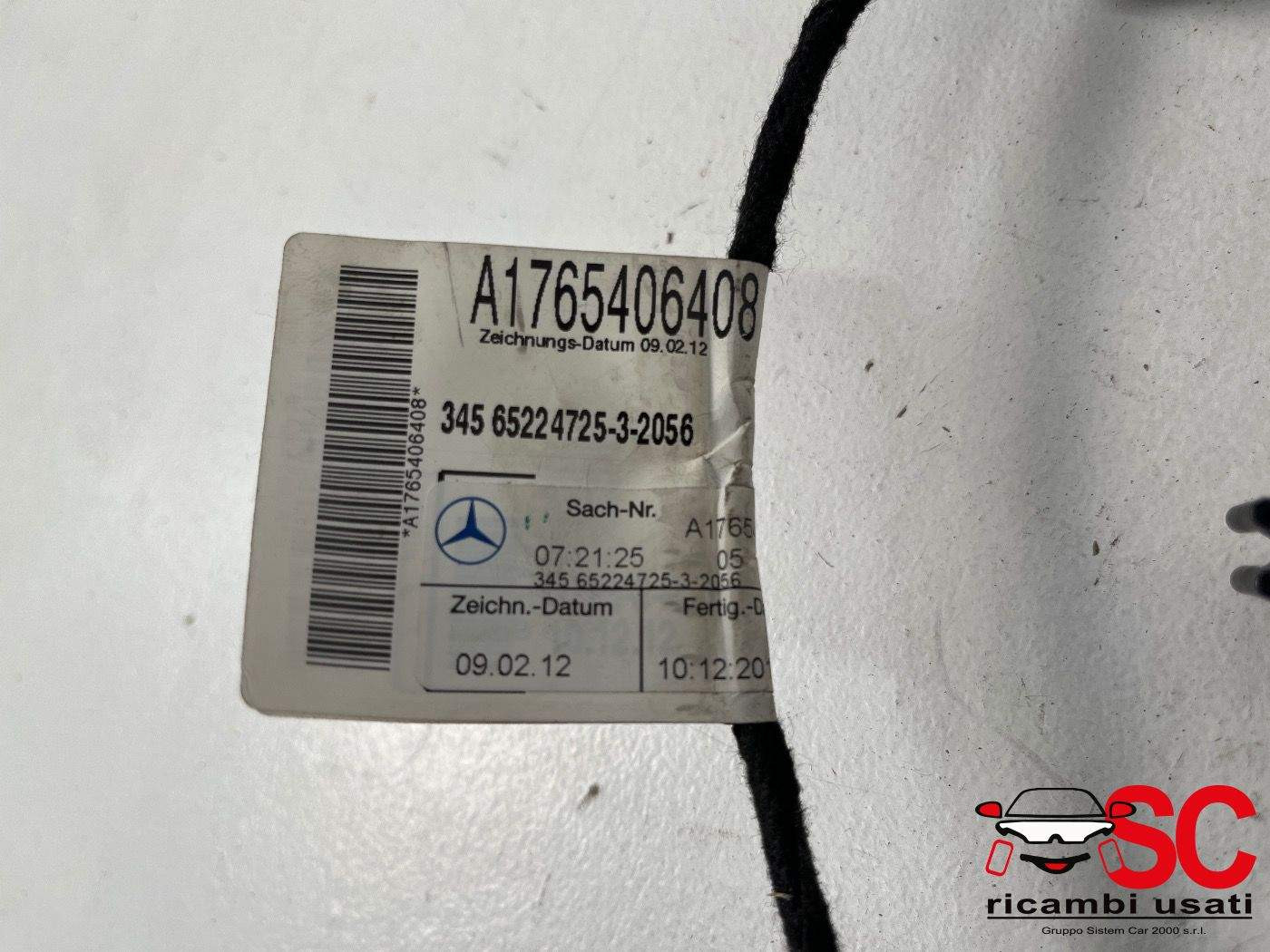 IMPIANTO ELETTRICO (CABLAGGIO) PORTA POSTERIORE SX MERCEDES Classe A Serie (W176) A1765406408 (12>18)