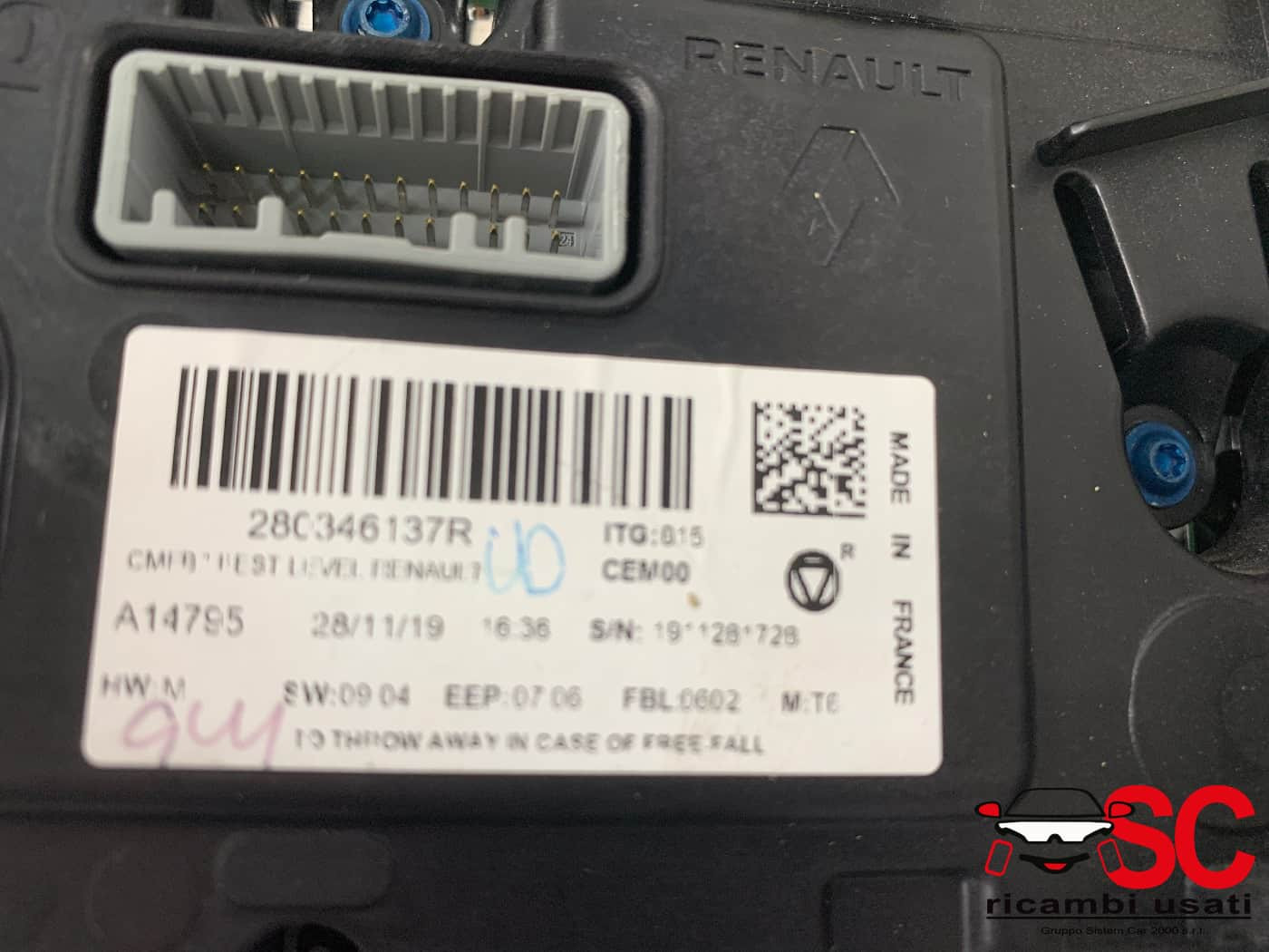 AUTORADIO RENAULT CLIO Serie V 280346137R (19>)
