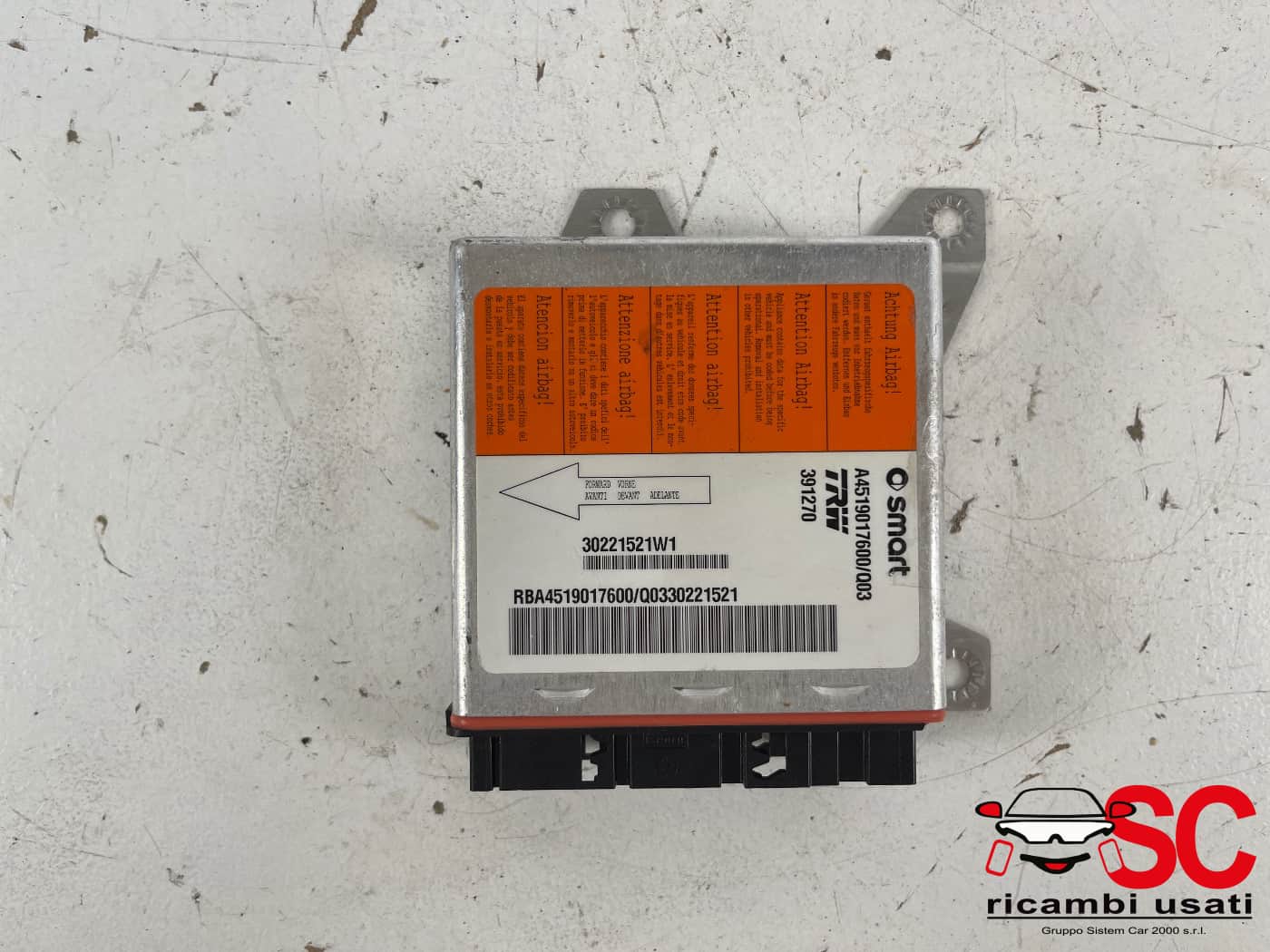 Centralina Airbag Smart Fortwo W451 A4519017600 - 39751 Centralina Airbag Smart Fortwo W451 A4519017600 - 39751