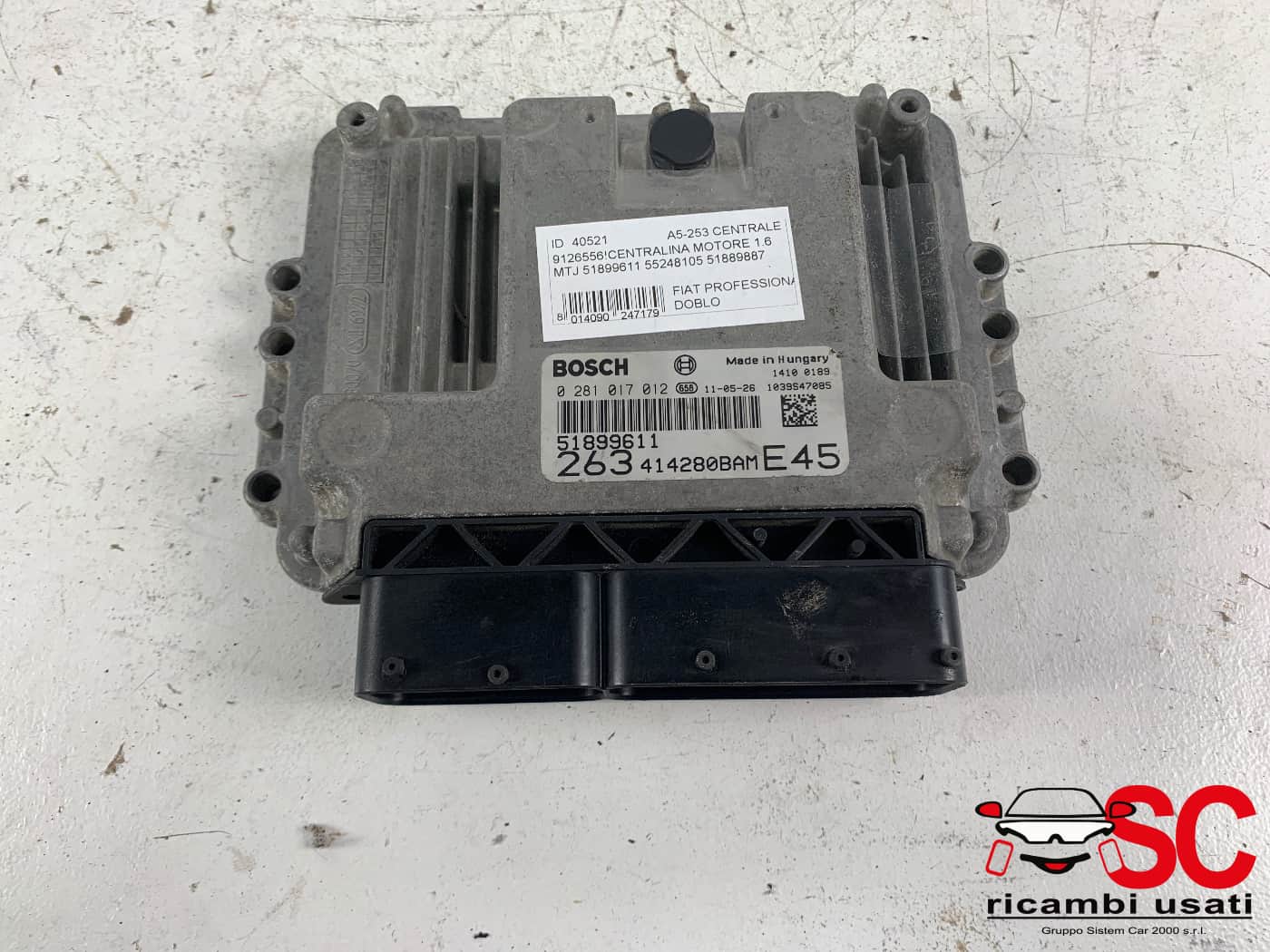 Centralina Motore Fiat Doblo 1.6 Mtj 51899611 55248105 51889887 - 40521 Centralina Motore Fiat Doblo 1.6 Mtj 51899611 55248105 51889887 - 40521