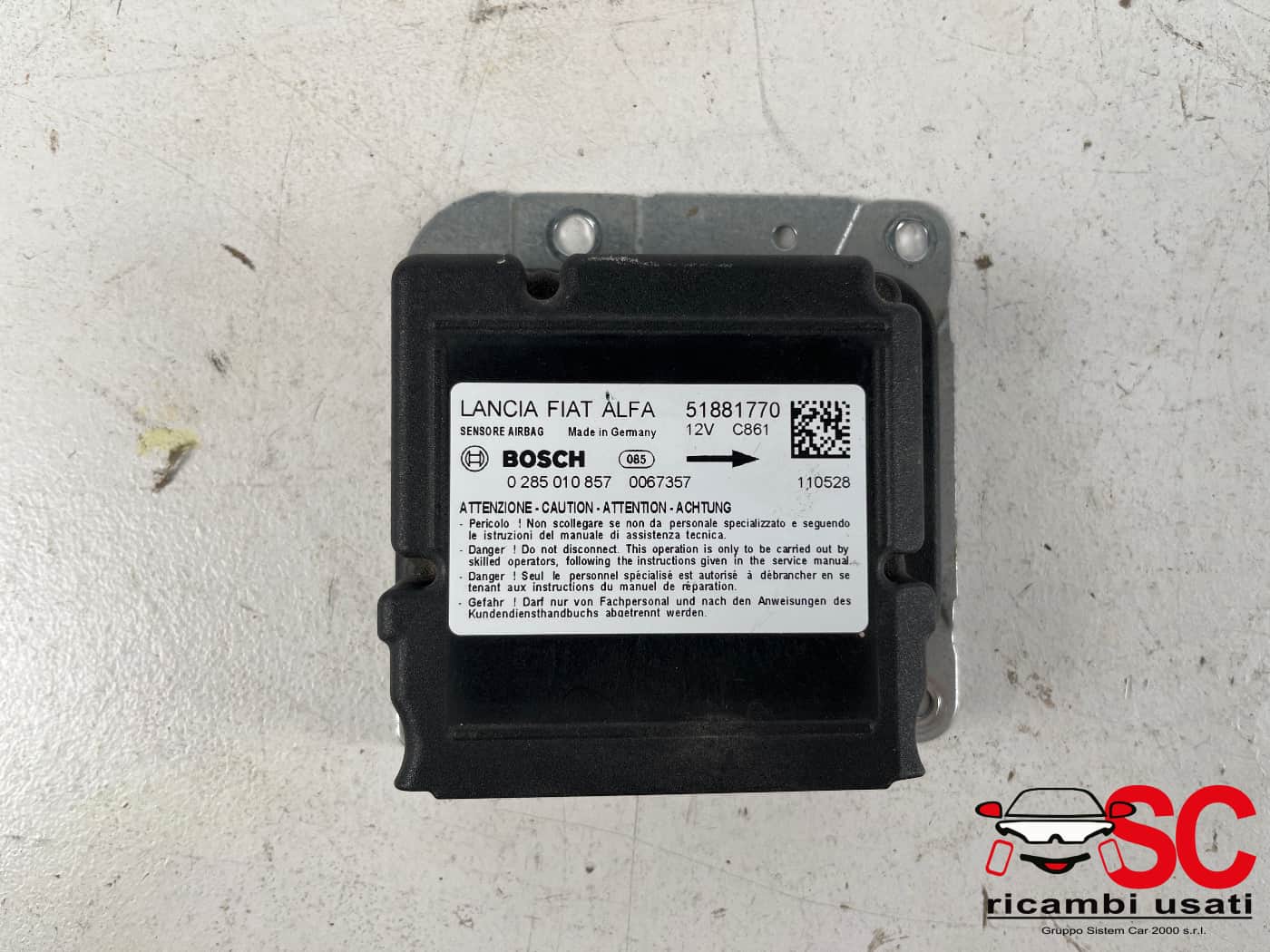 Centralina Airbag Fiat Doblo 51881770 51810463 - 40601 Centralina Airbag Fiat Doblo 51881770 51810463 - 40601