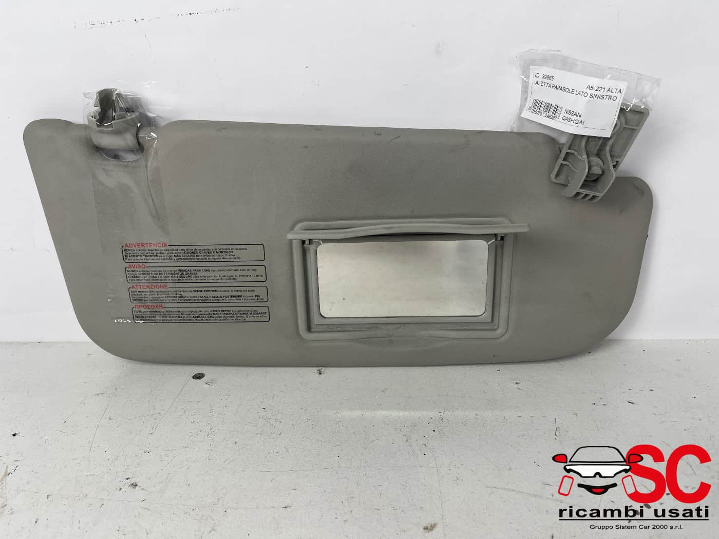 PARASOLE ALETTA LATO PASSEGGERO NISSAN Qashqai 2° Serie (10>13)