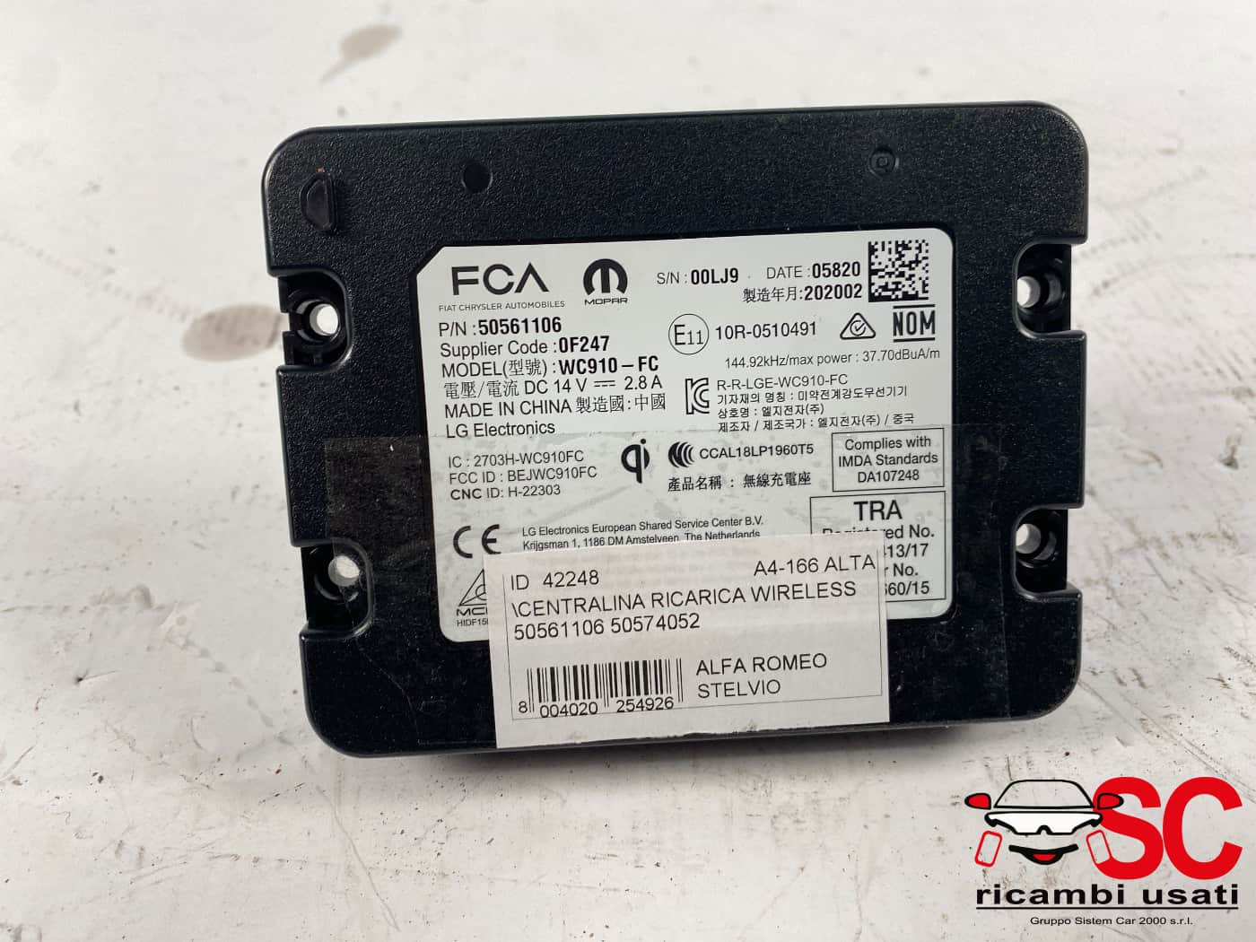 Centralina Ricarica Wireless Alfa Romeo Stelvio 50561106 50574052 - 42248