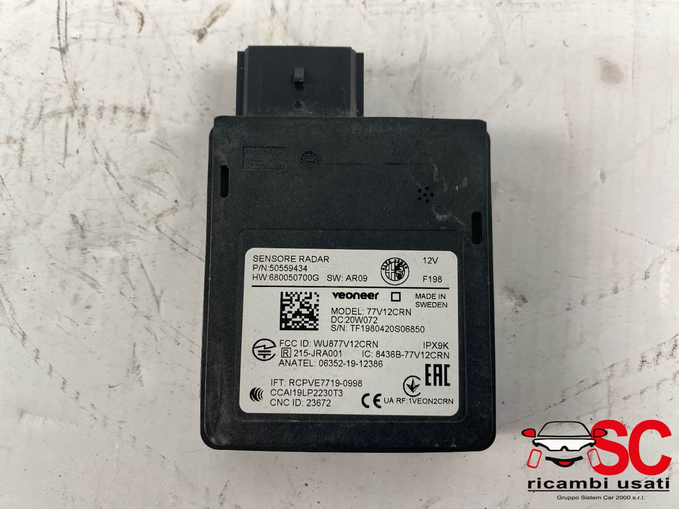 50559434 CENTRALINA RILEVATORE SPAZIATURA RADAR DI DISTANZA ALFA ROMEO Stelvio Serie (949_) diesel