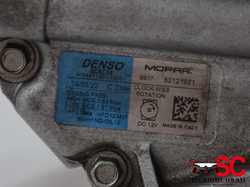 Compressore Aria Condizionata Fiat New Panda 1.0 52121921 - 37398 Compressore Aria Condizionata Fiat New Panda 1.0 52121921 - 37398