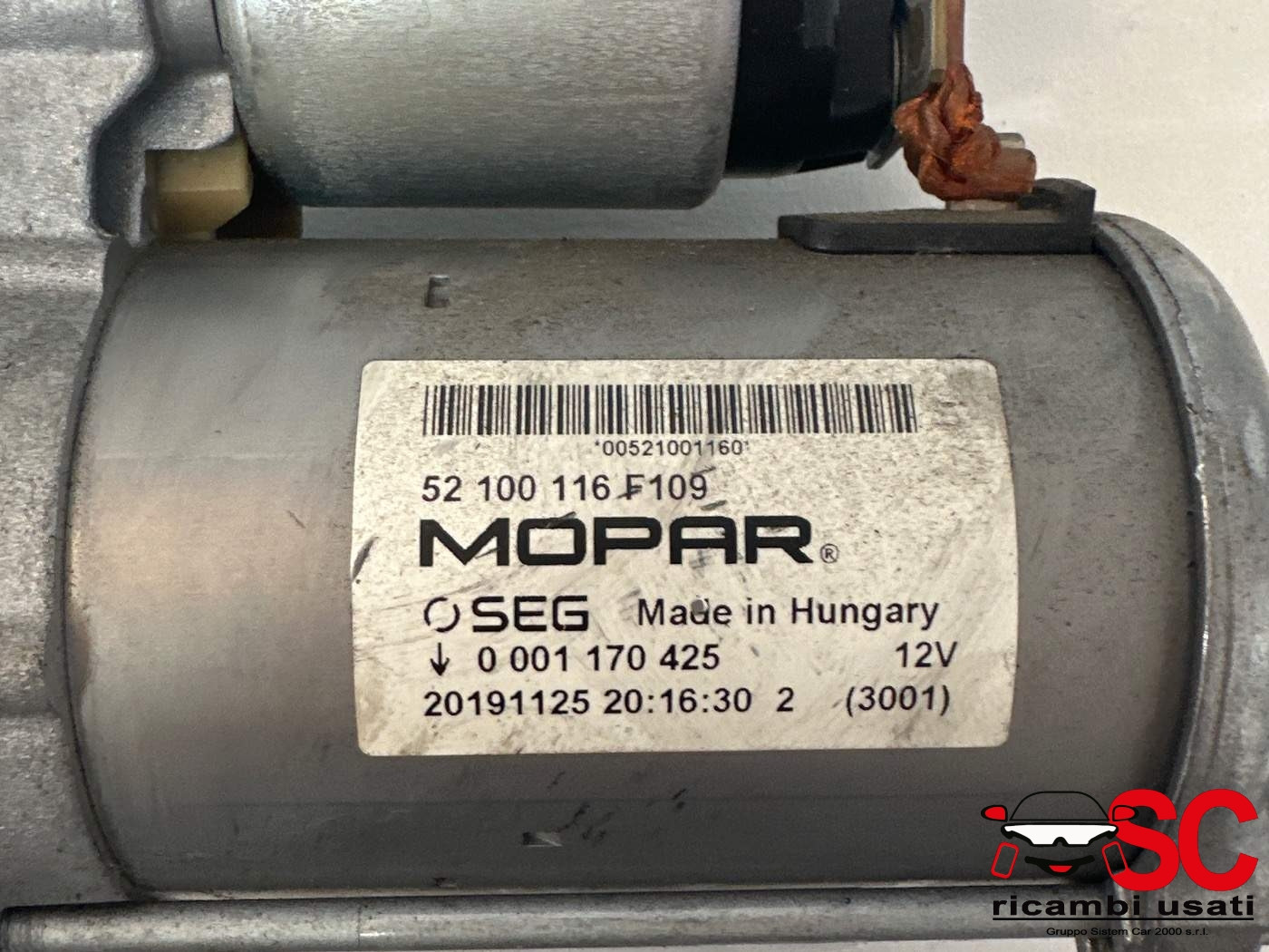 52100116 52100116 MOTORINO D' AVVIAMENTO FIAT 500 Serie benzina