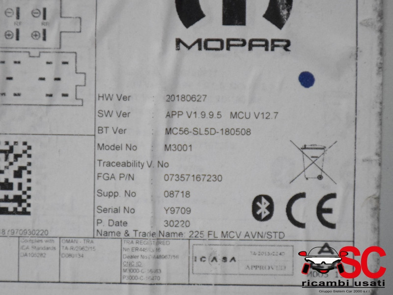 AUTORADIO FIAT Fiorino Serie 735716723 (16>)