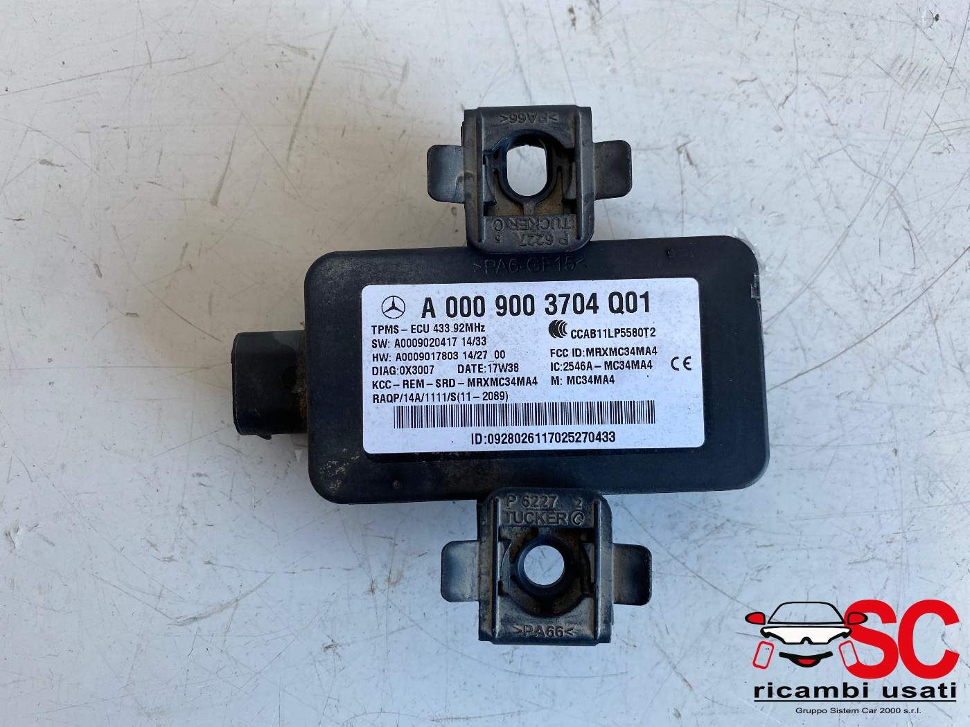 Centralina Pressione Pneumatici Mercedes Cla W117 A0009003704 - 38656