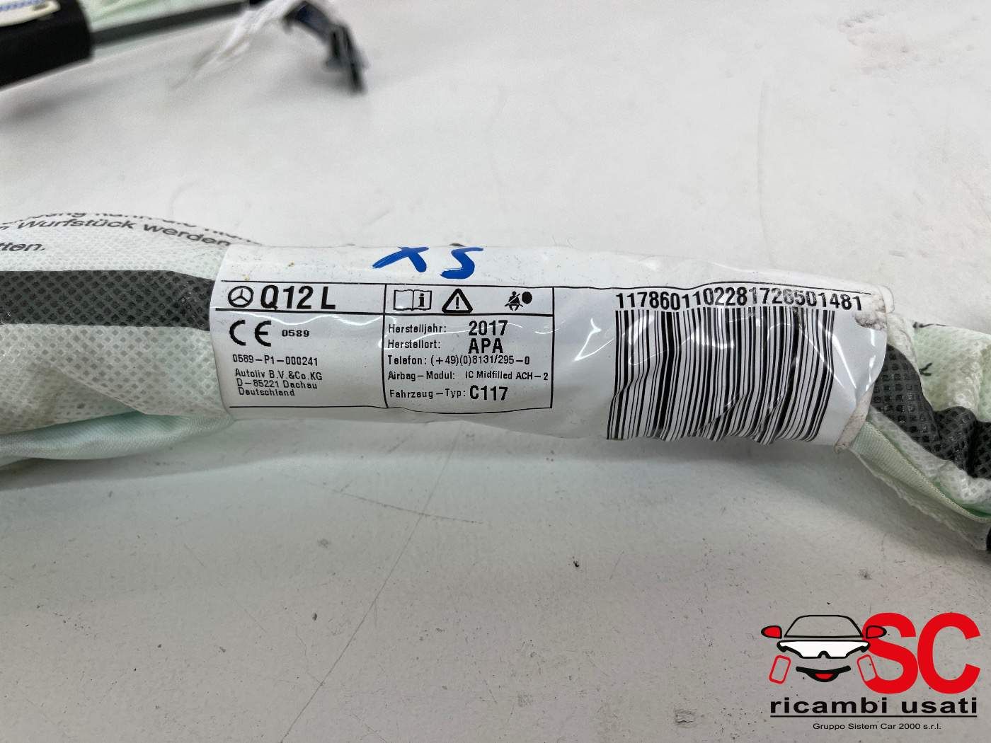 Airbag Tendina Laterale Sinistra Mercedes Cla W117 A1178601102 - 38657 Airbag Tendina Laterale Sinistra Mercedes Cla W117 A1178601102 - 38657