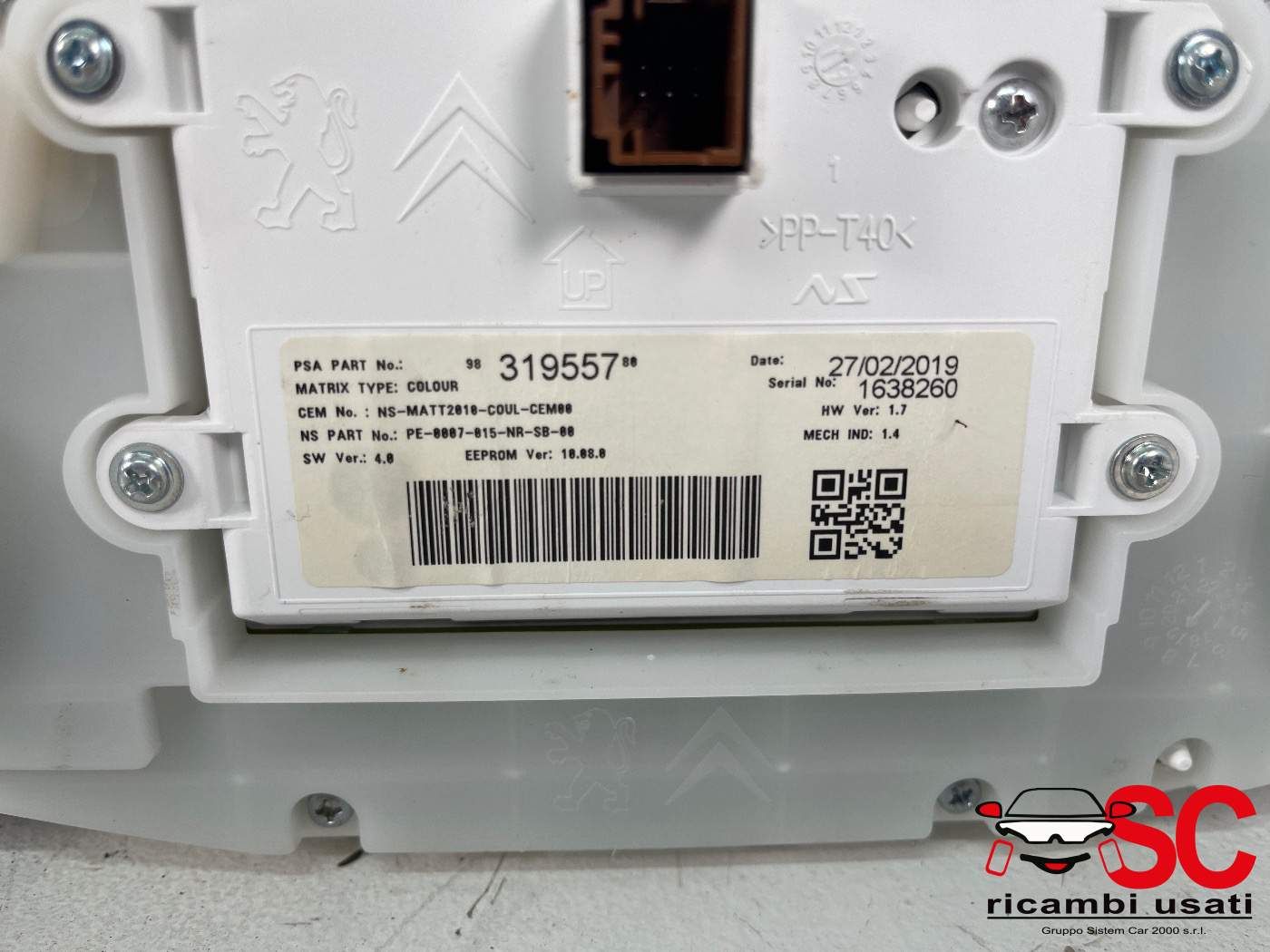 Quadro Strumenti Peugeot 2008 1.2 Benzina 9832865580 9822703680 - 38515 Quadro Strumenti Peugeot 2008 1.2 Benzina 9832865580 9822703680 - 38515