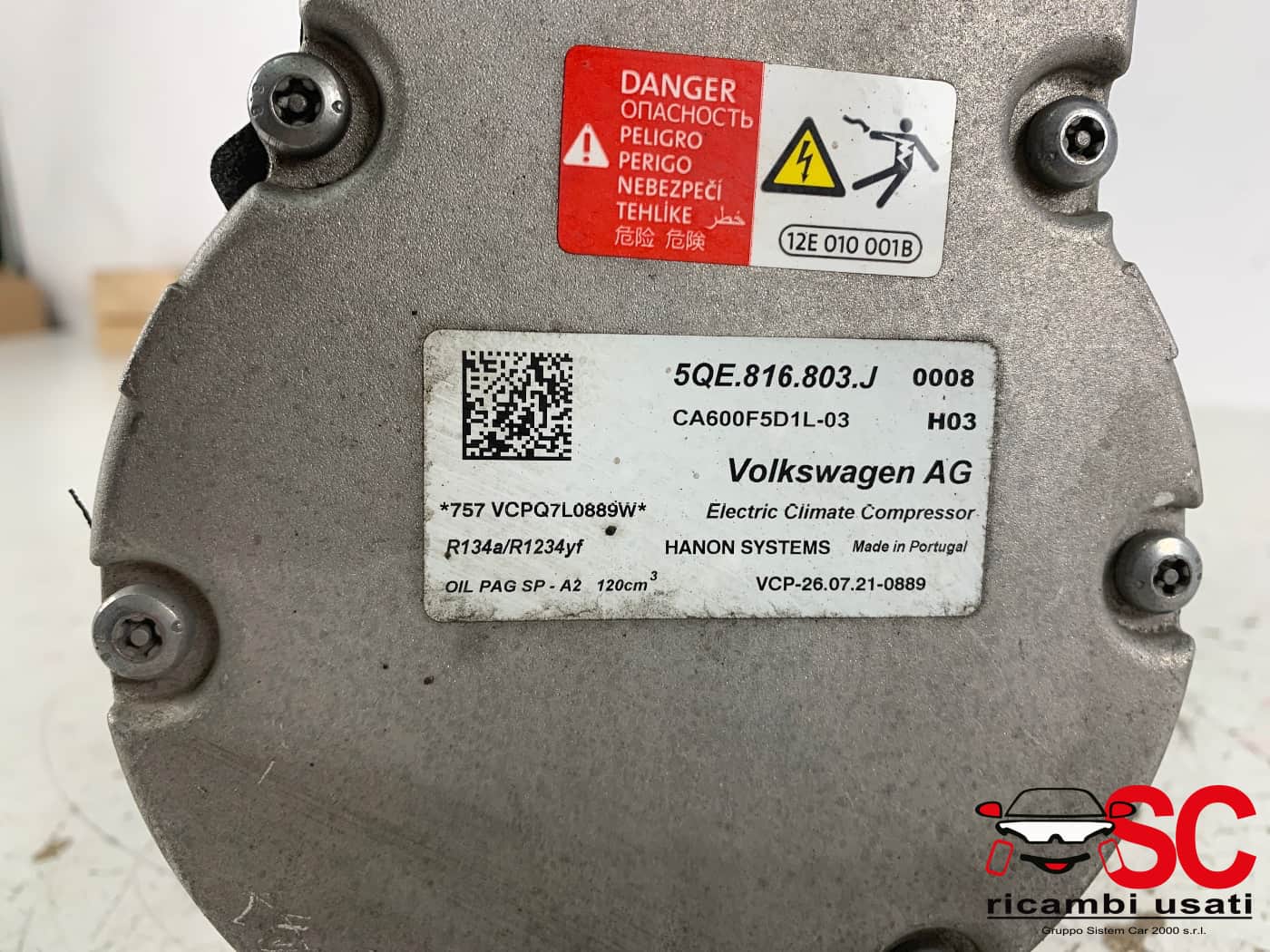 Compressore Aria Condizionata Audi A3 1.4 Ibrida 5QE816803J 5QE816803M - 41659 Compressore Aria Condizionata Audi A3 1.4 Ibrida 5QE816803J 5QE816803M - 41659