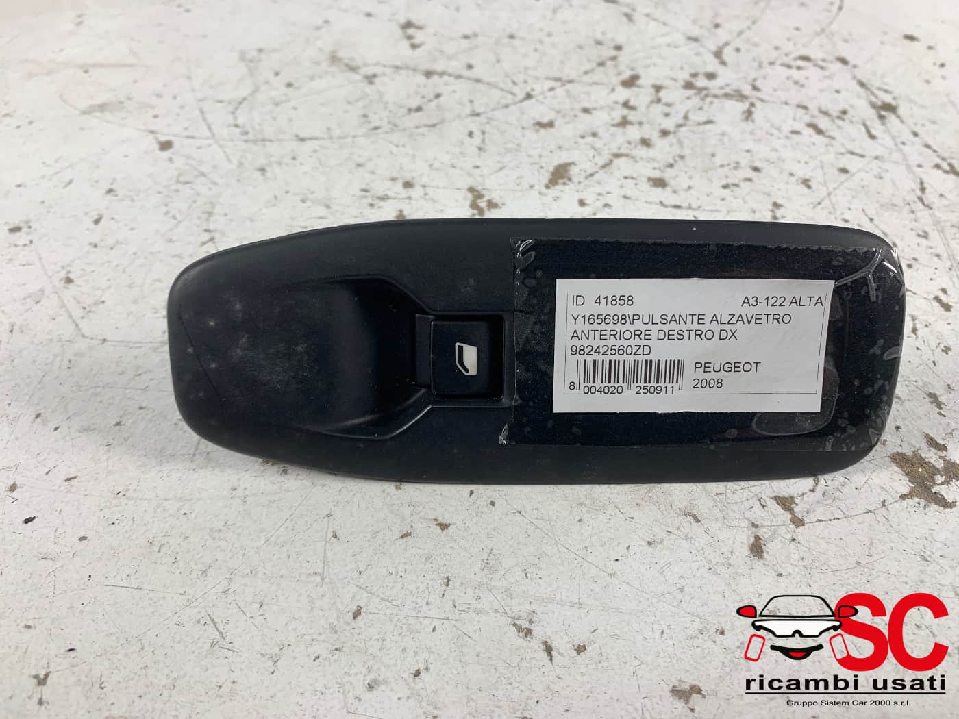 Pulsante Alzavetro Anteriore Destro Peugeot 2008 98242560ZD - 41858 Pulsante Alzavetro Anteriore Destro Peugeot 2008 98242560ZD - 41858