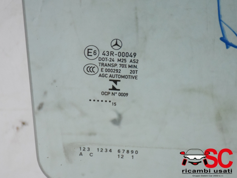 Vetro Scendente Posteriore Destro Classe C W205  - 37198