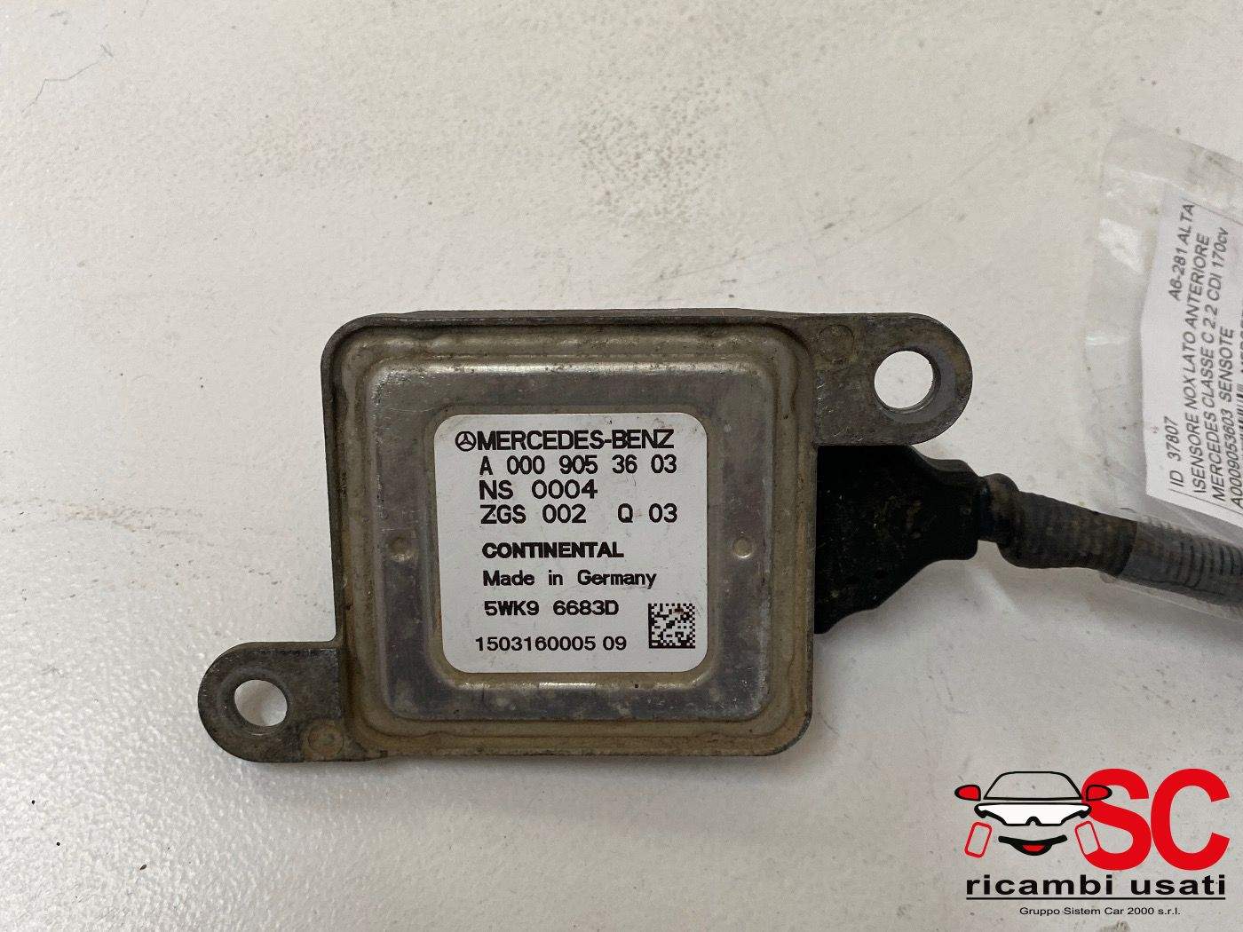 Sensore Nox Mercedes Classe C 2.2 Cdi A0009053603 - 37807