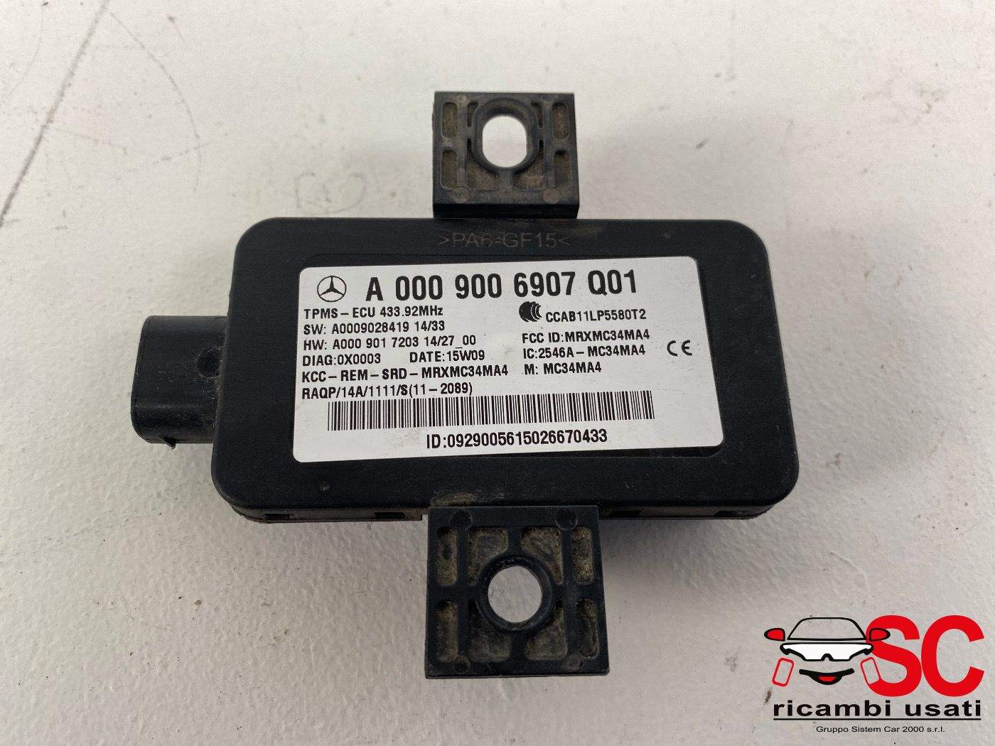 Centralina Pressione Pneumatici Classe C 220 W205 A0009006907 - 37869 Centralina Pressione Pneumatici Classe C 220 W205 A0009006907 - 37869