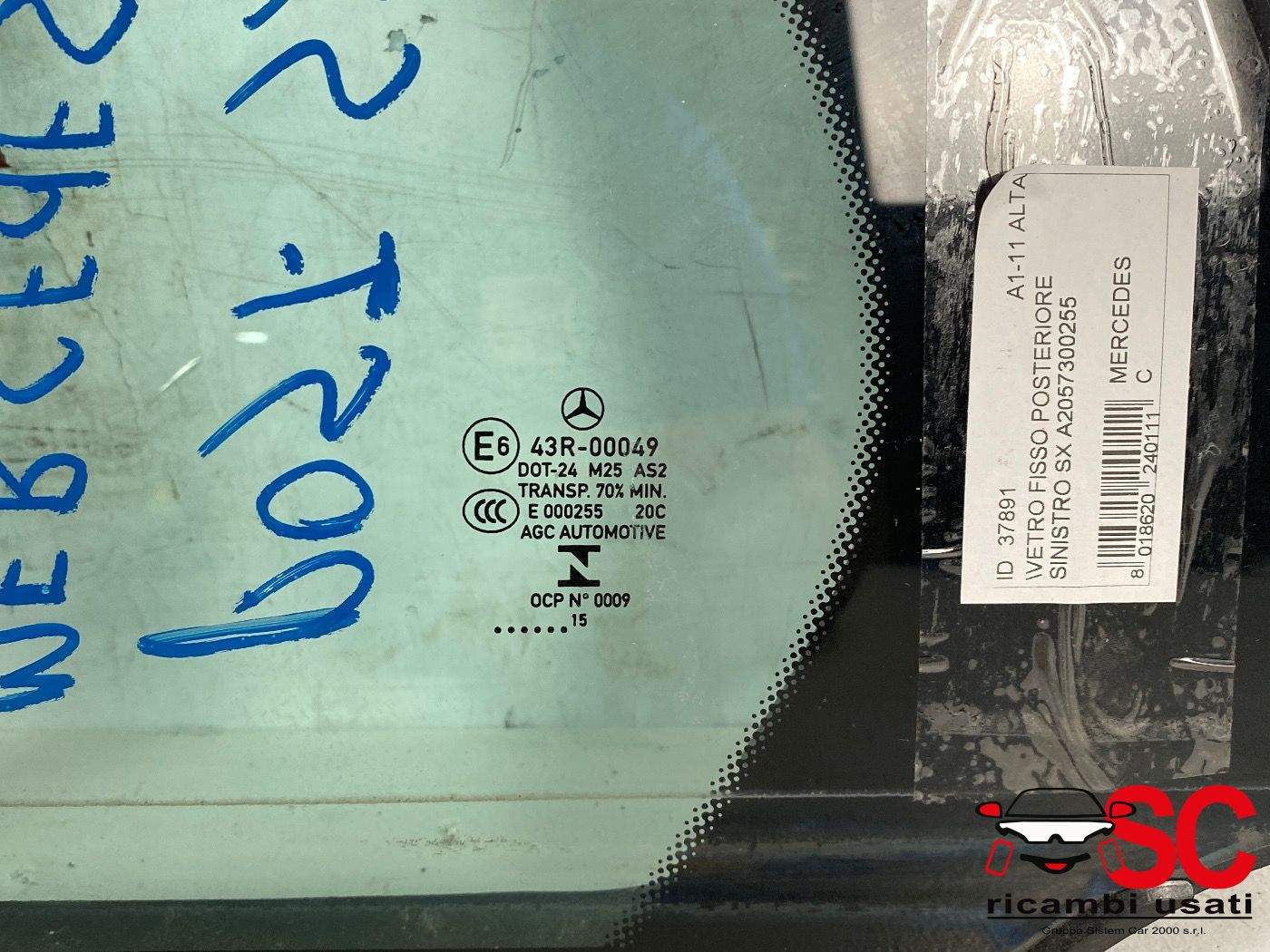 Vetro Fisso Posteriore Sinistro Classe C Sw W205 A2057300255 - 37891 Vetro Fisso Posteriore Sinistro Classe C Sw W205 A2057300255 - 37891