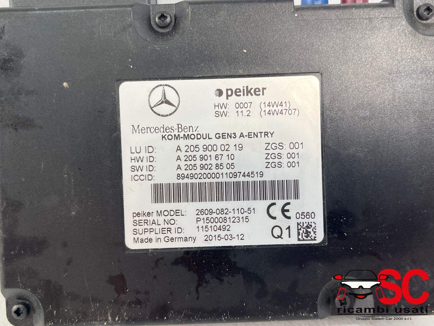 Centralina Bluetooth Mercedes Classe C W205 A2059000219 A1669005417 - 37983 Centralina Bluetooth Mercedes Classe C W205 A2059000219 A1669005417 - 37983