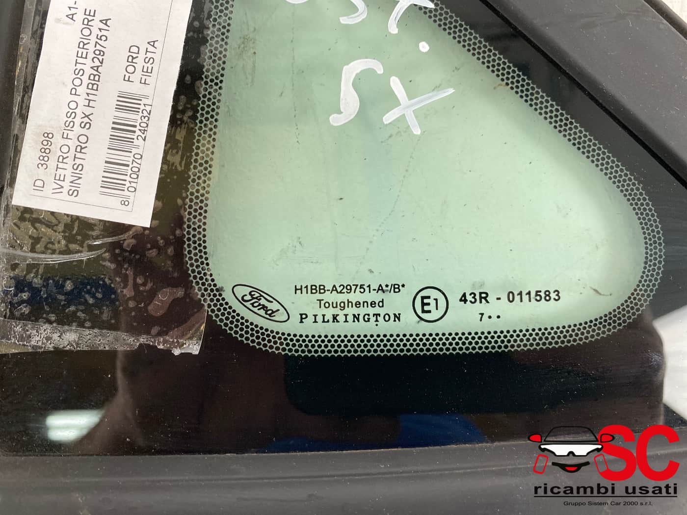 Vetro Fisso Posteriore Sinistro Ford Fiesta Mk7 H1BBA29751A - 38898