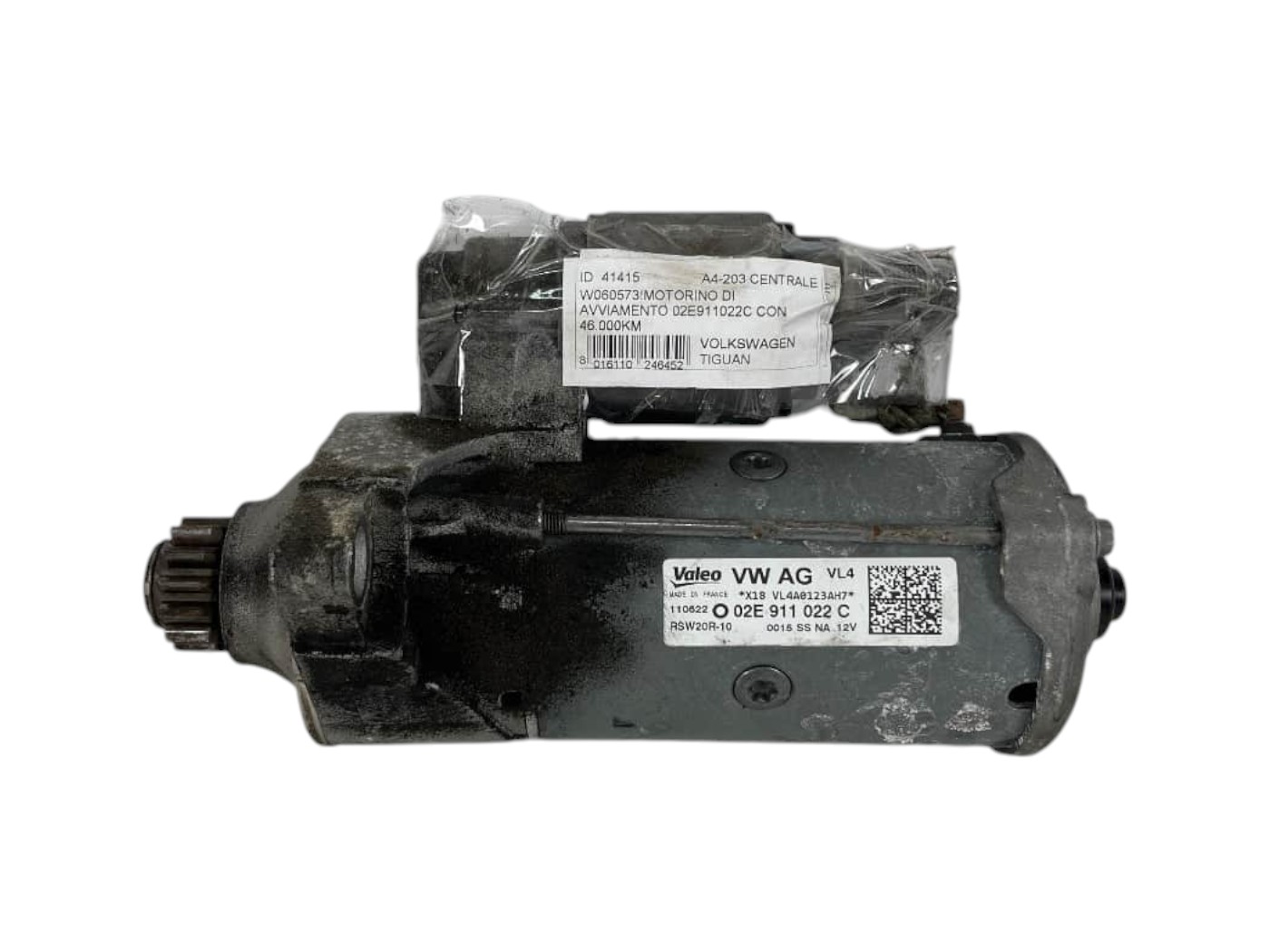 Motorino Di Avviamento Tiguan 2.0 Tdi 02E911022C - 41415 Motorino Di Avviamento Tiguan 2.0 Tdi 02E911022C - 41415