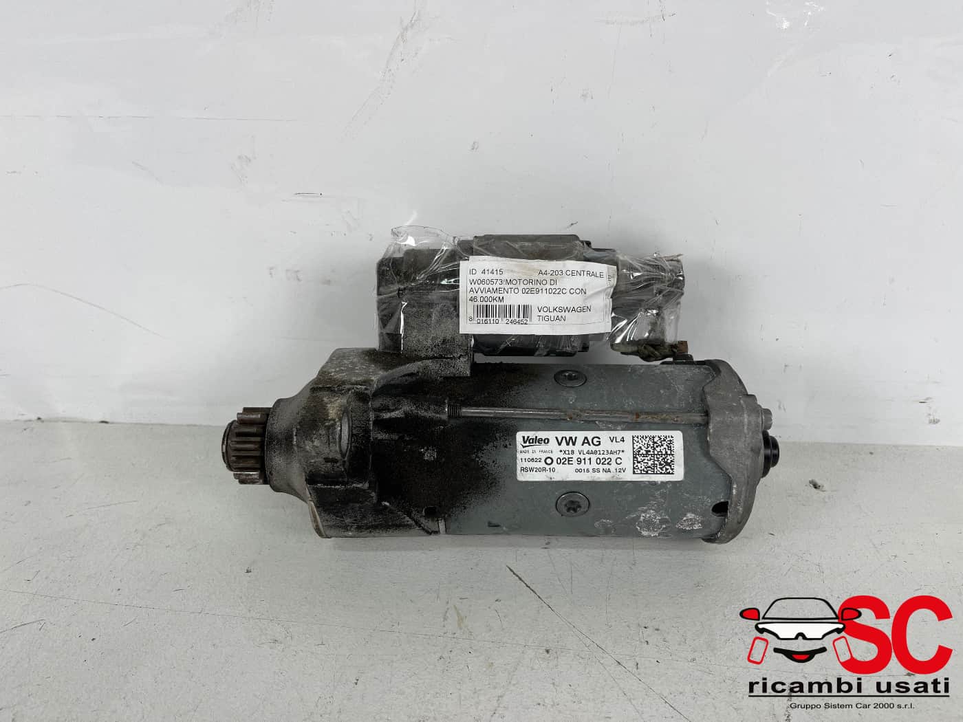 Motorino Di Avviamento Tiguan 2.0 Tdi 02E911022C - 41415 Motorino Di Avviamento Tiguan 2.0 Tdi 02E911022C - 41415