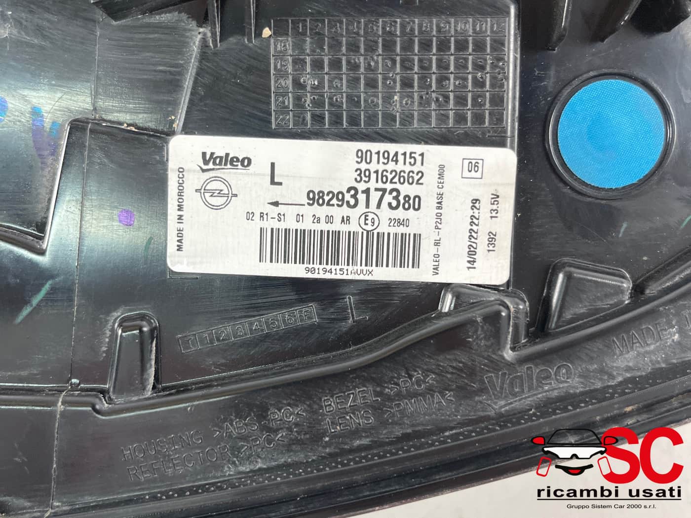 Fanale Posteriore Sinistro Opel Corsa F 1.2 9829317380 - 39984