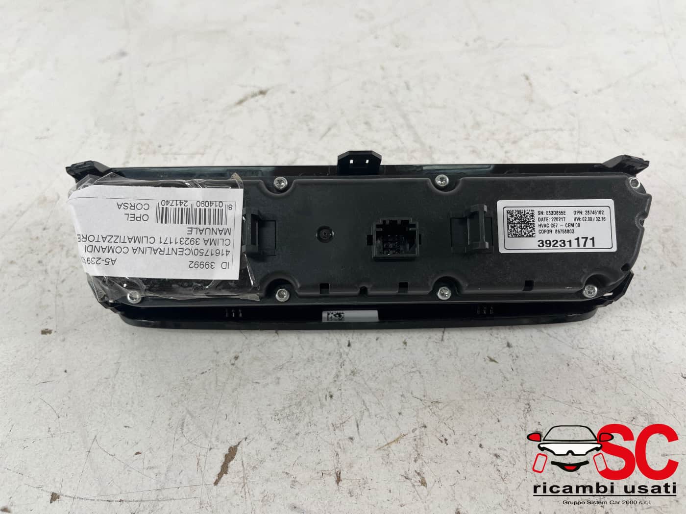 Centralina Comandi Clima Opel Corsa F 39231171 - 39992 Centralina Comandi Clima Opel Corsa F 39231171 - 39992