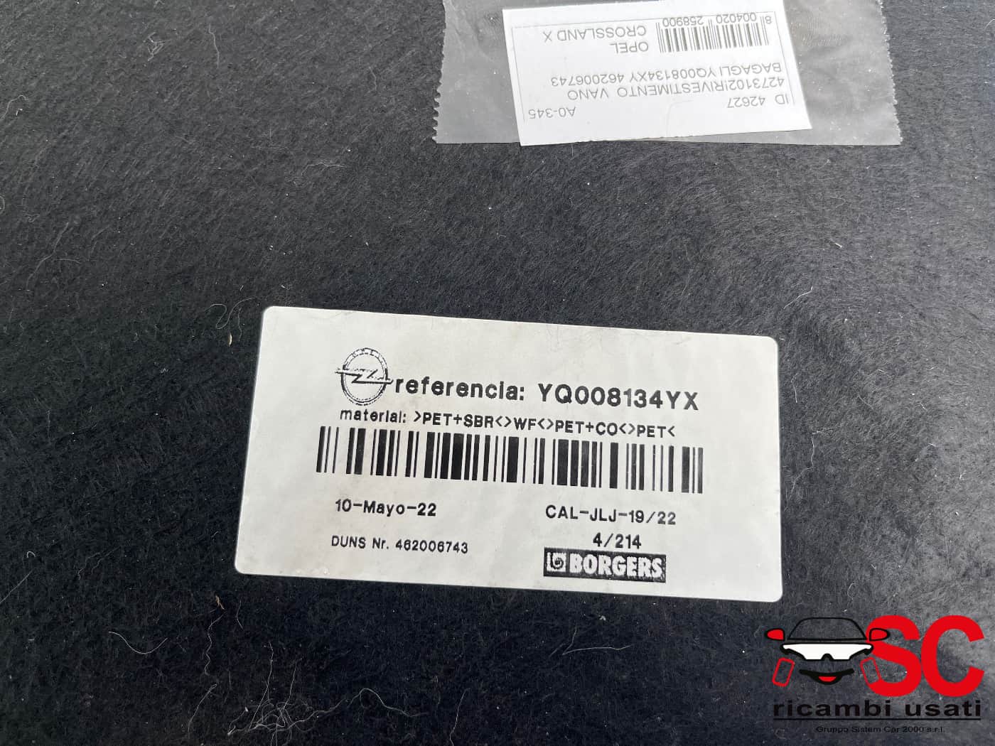 Rivestimento Vano Bagagli Opel Crossland X YQ008134YX - 42627 Rivestimento Vano Bagagli Opel Crossland X YQ008134YX - 42627