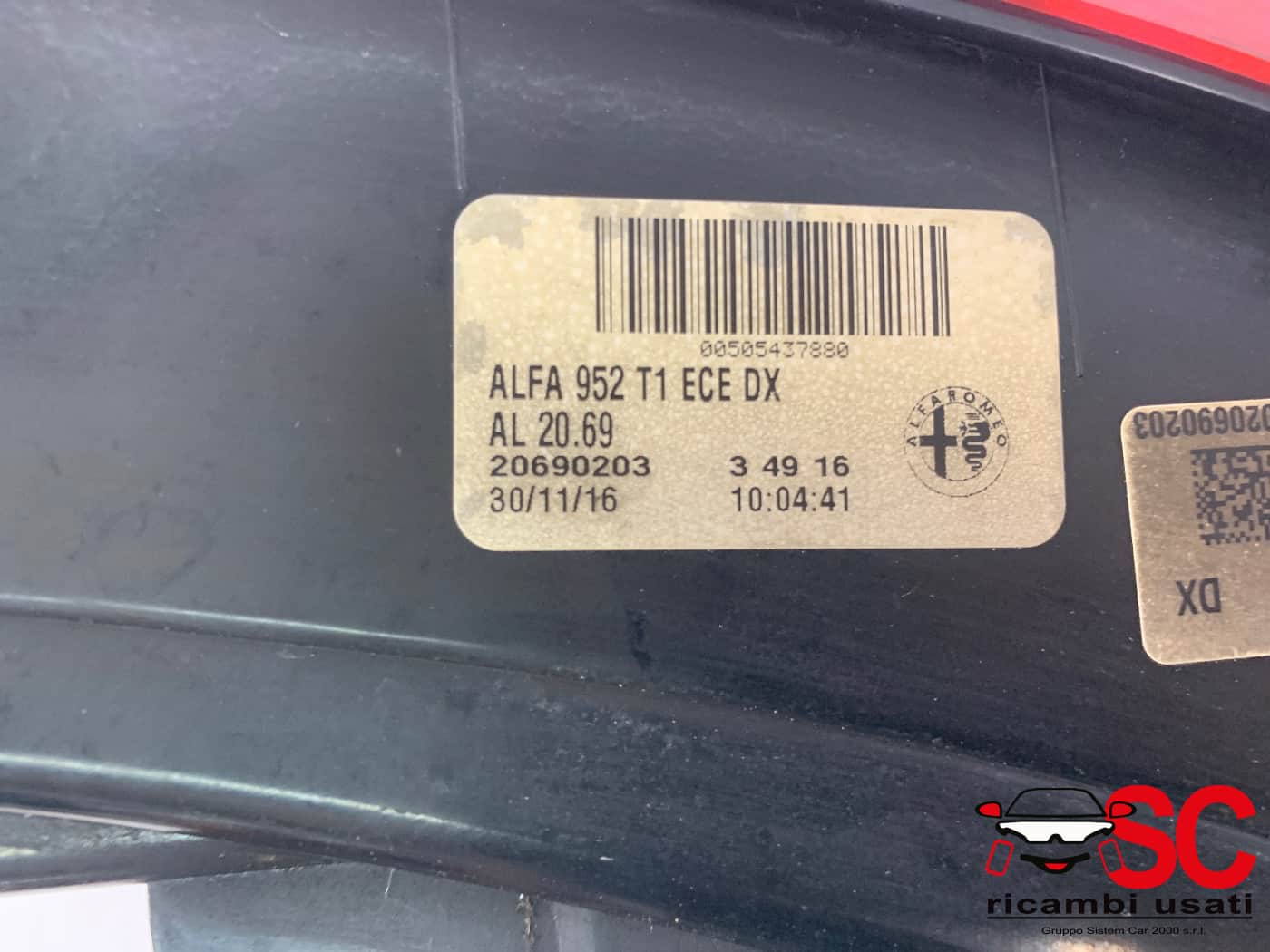 Fanale Posteriore Destro Alfa Romeo Giulia 50543788 50562730 50532556 - 43416