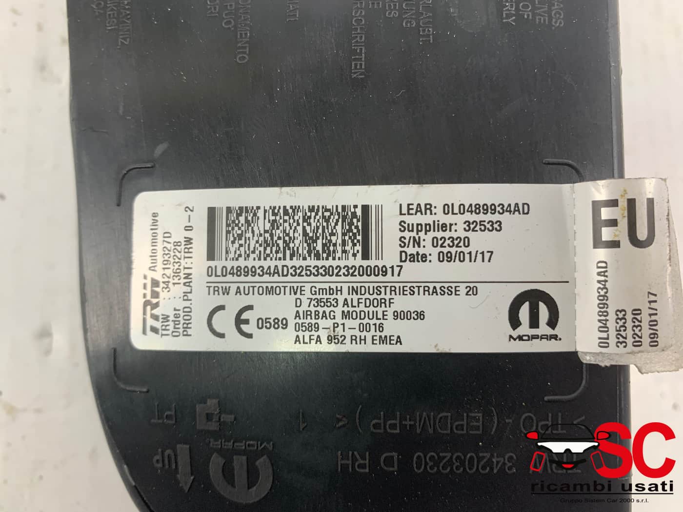 Airbag Sedile Destro Alfa Romeo Giulia 50546924 50545320 - 43418