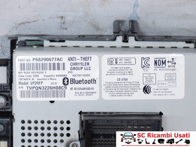 Autoradio 5 Pollici Jeep Compass K68292817AJ K68290677AC - N00072 Autoradio 5 Pollici Jeep Compass K68292817AJ K68290677AC - N00072