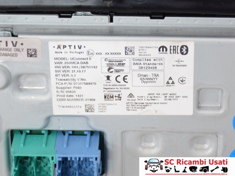 Autoradio Aptiv Fiat Ducato 2021-2023 735758947 735739756 - N00080