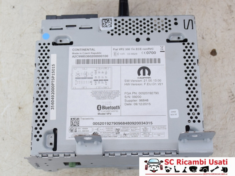 AUTORADIO FIAT Tipo Serie (357) Berlina 52019279 (16>20)