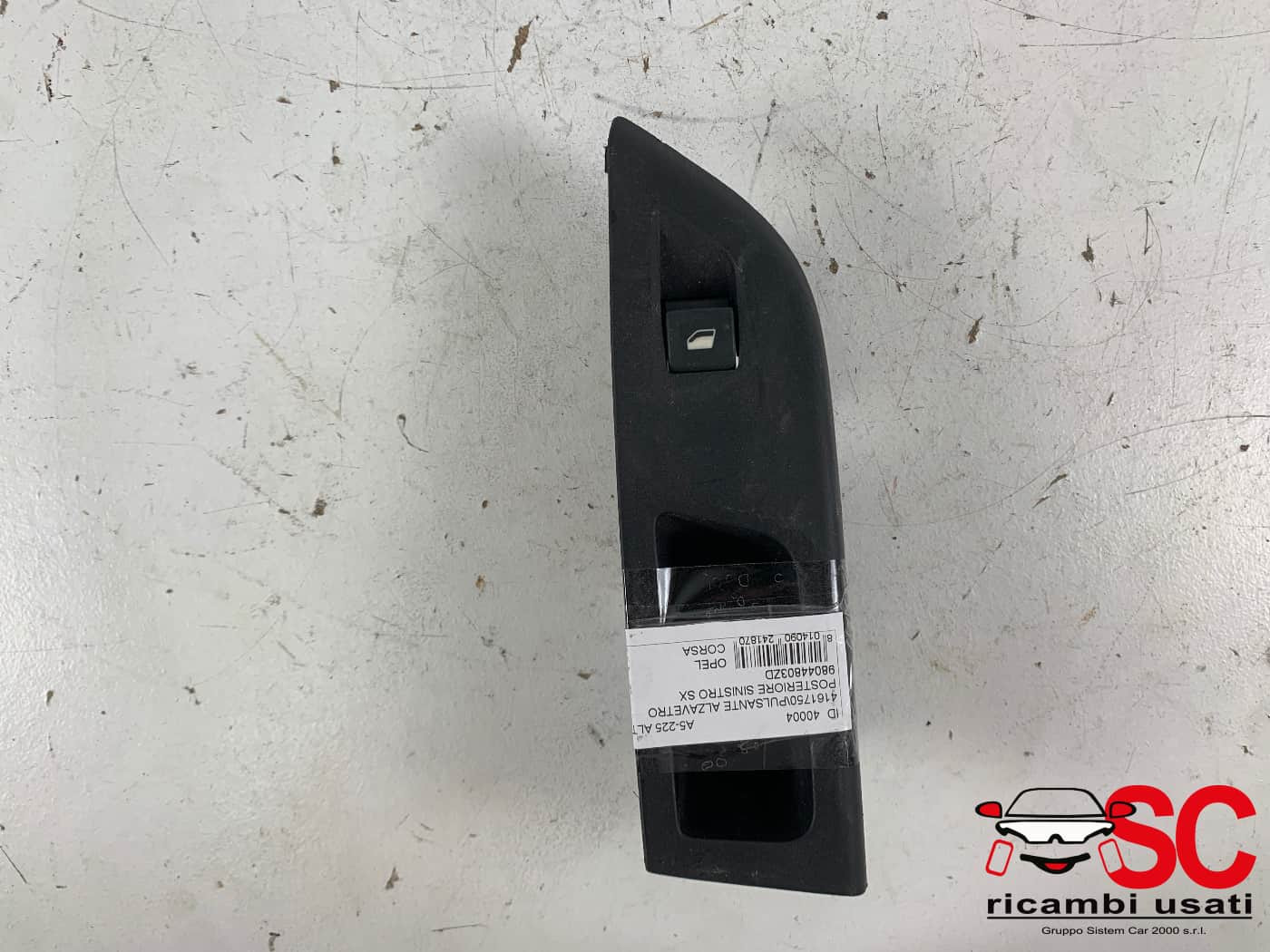 PULSANTE ALZAVETRO POSTERIORE SINISTRO OPEL Corsa F Serie 98044803ZD (19>)