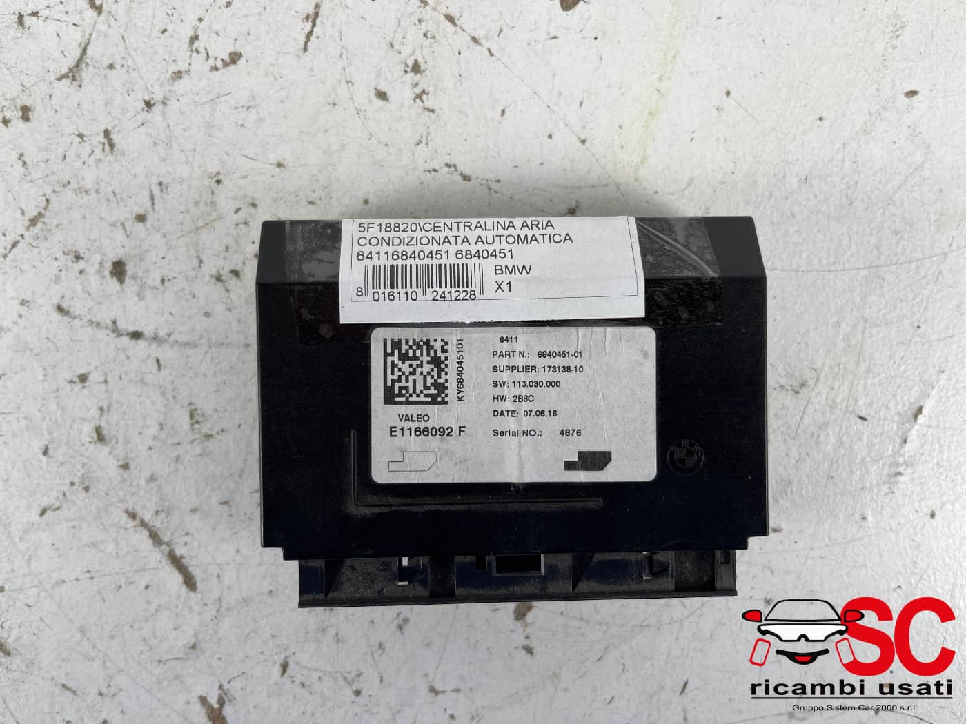 64116840451 CENTRALINA ARIA CONDIZIONATA BMW X1 Serie (F48) diesel