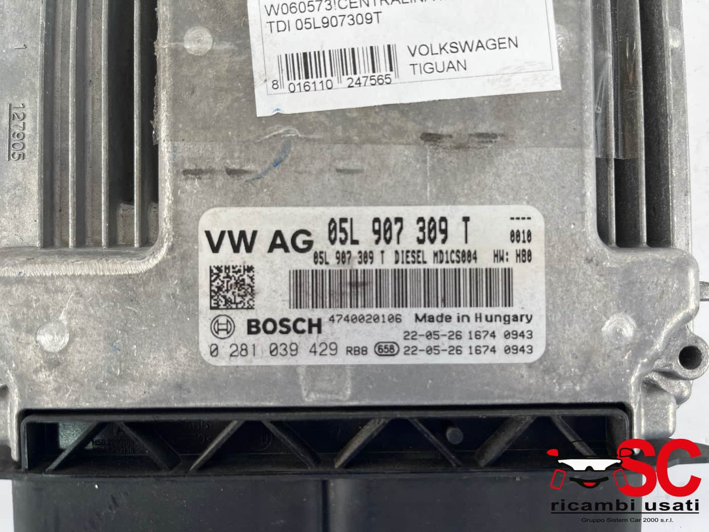 05L907309T 05L907309T CENTRALINA MOTORE VOLKSWAGEN Tiguan Restyling Serie diesel