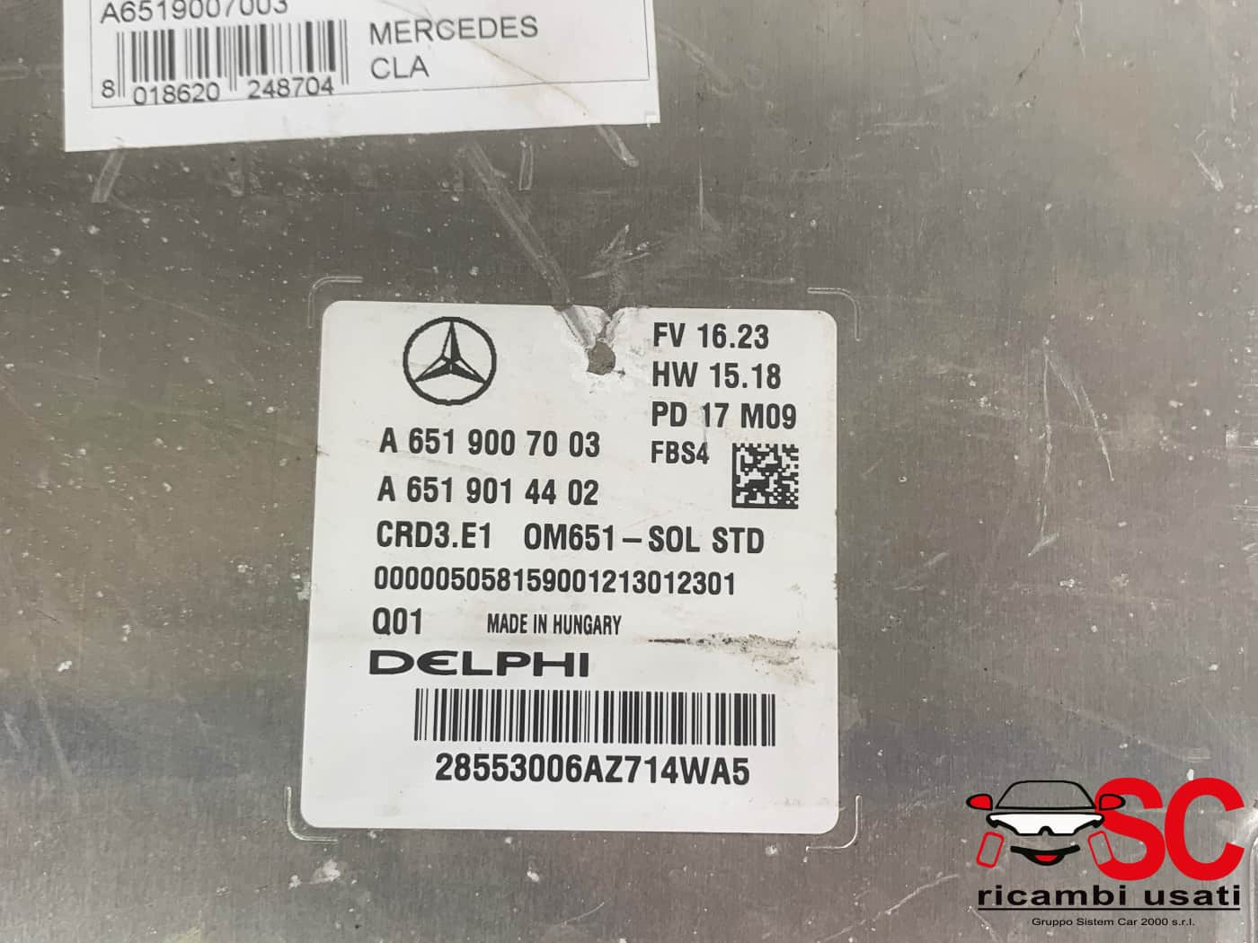 A6519007003 A6519007003 CENTRALINA MOTORE MERCEDES CLA Coupé (C117) diesel