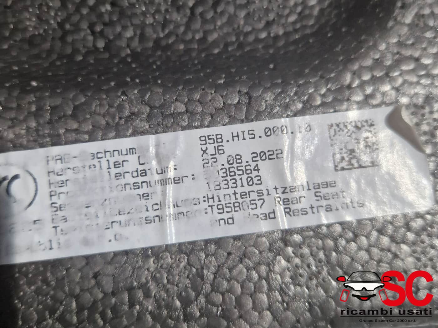 SEDUTA SEDILE POSTERIORE SX PORSCHE Macan Serie (18>) benzina