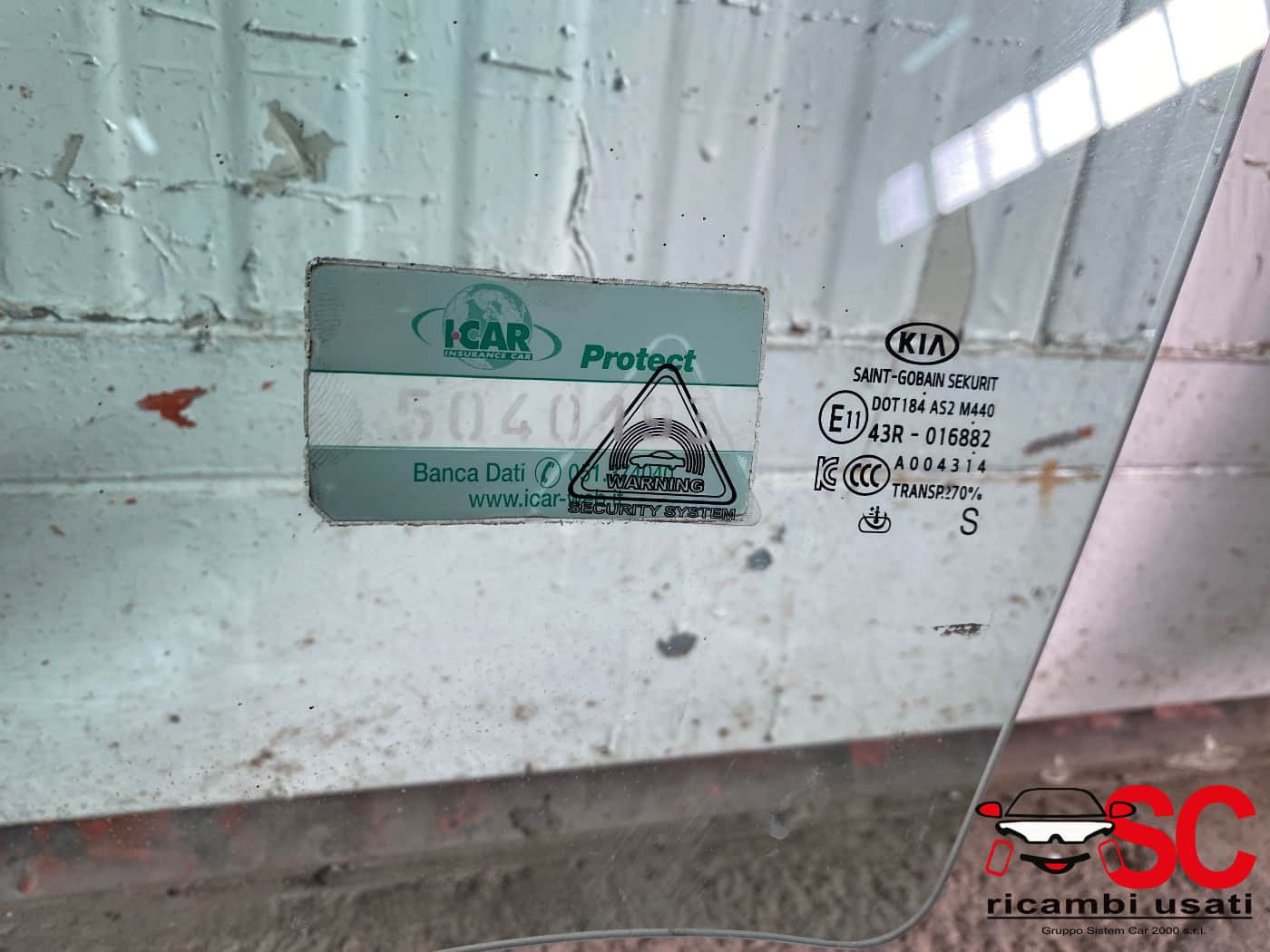 VETRO SCENDENTE ANTERIORE SINISTRO KIA Niro Serie (16>)