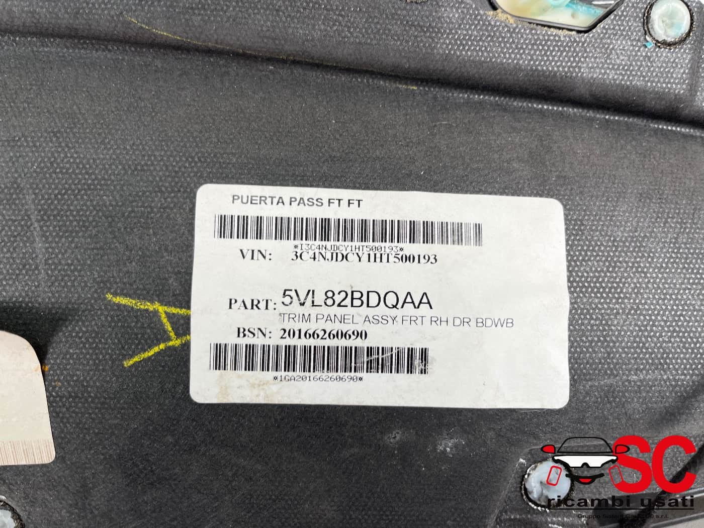 PANNELLO INTERNO PORTIERA ANT DX JEEP Compass Serie (16>)